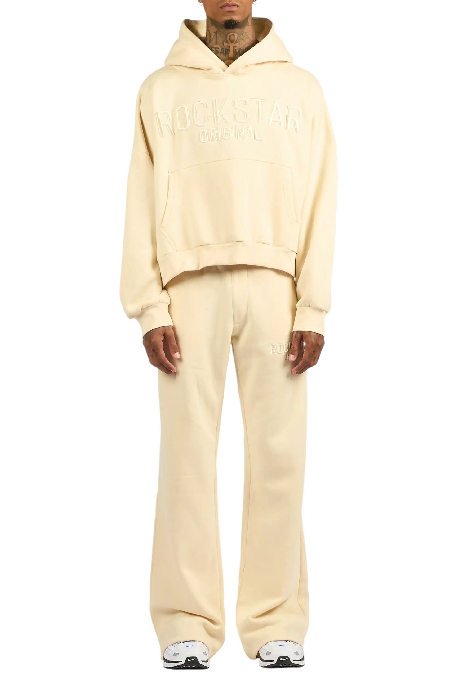 Alpha Beige Hoodie/Baggy Track Pant Set