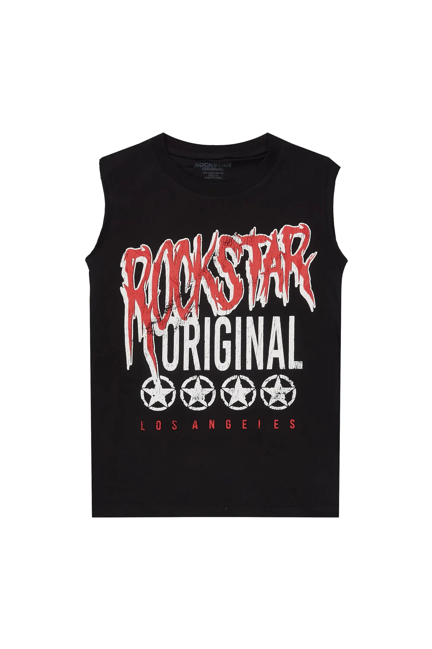 Boys Wizzurd Black Cut Off Graphic T-Shirt