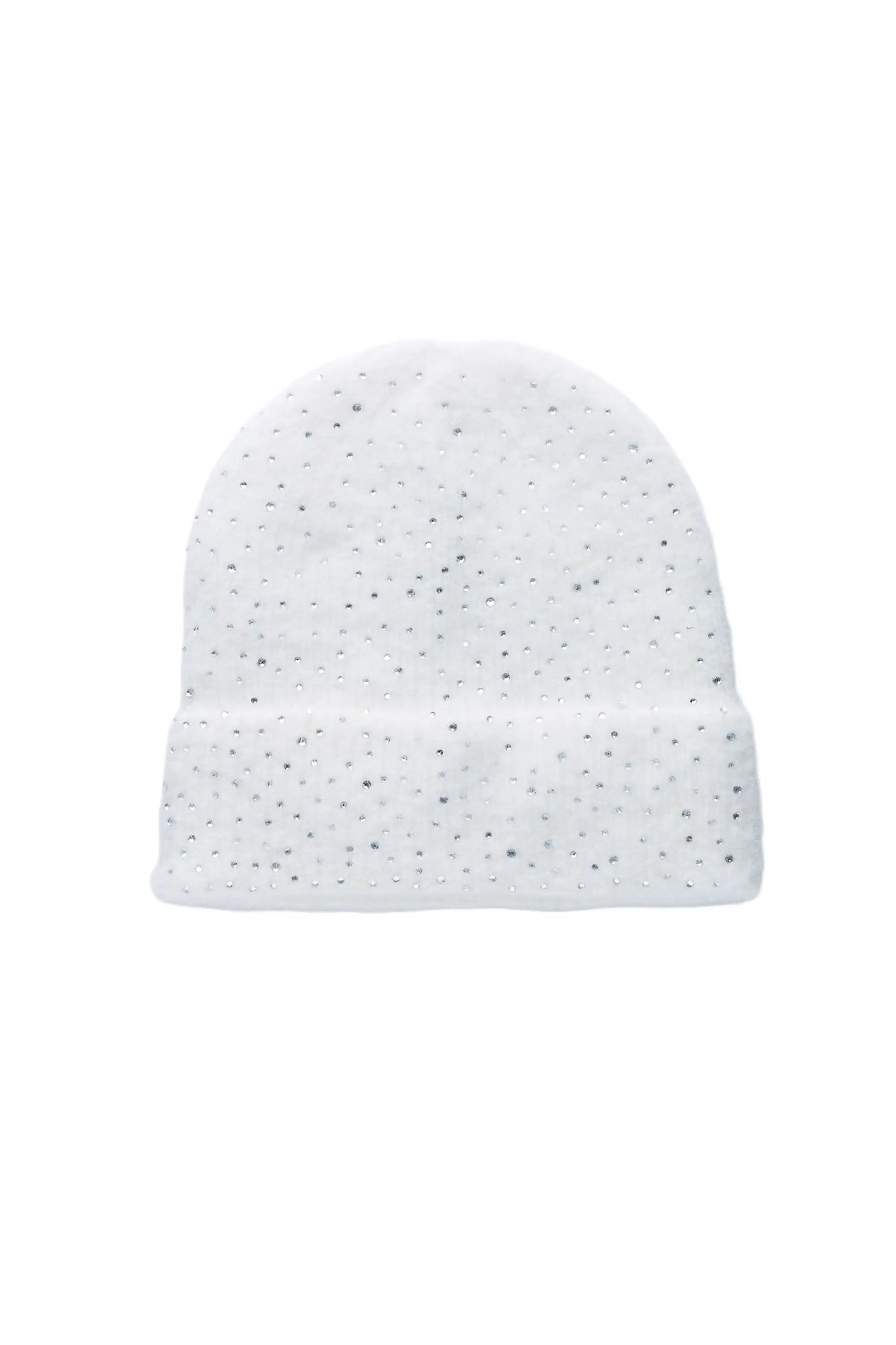Noir White Rhinestone Beanie