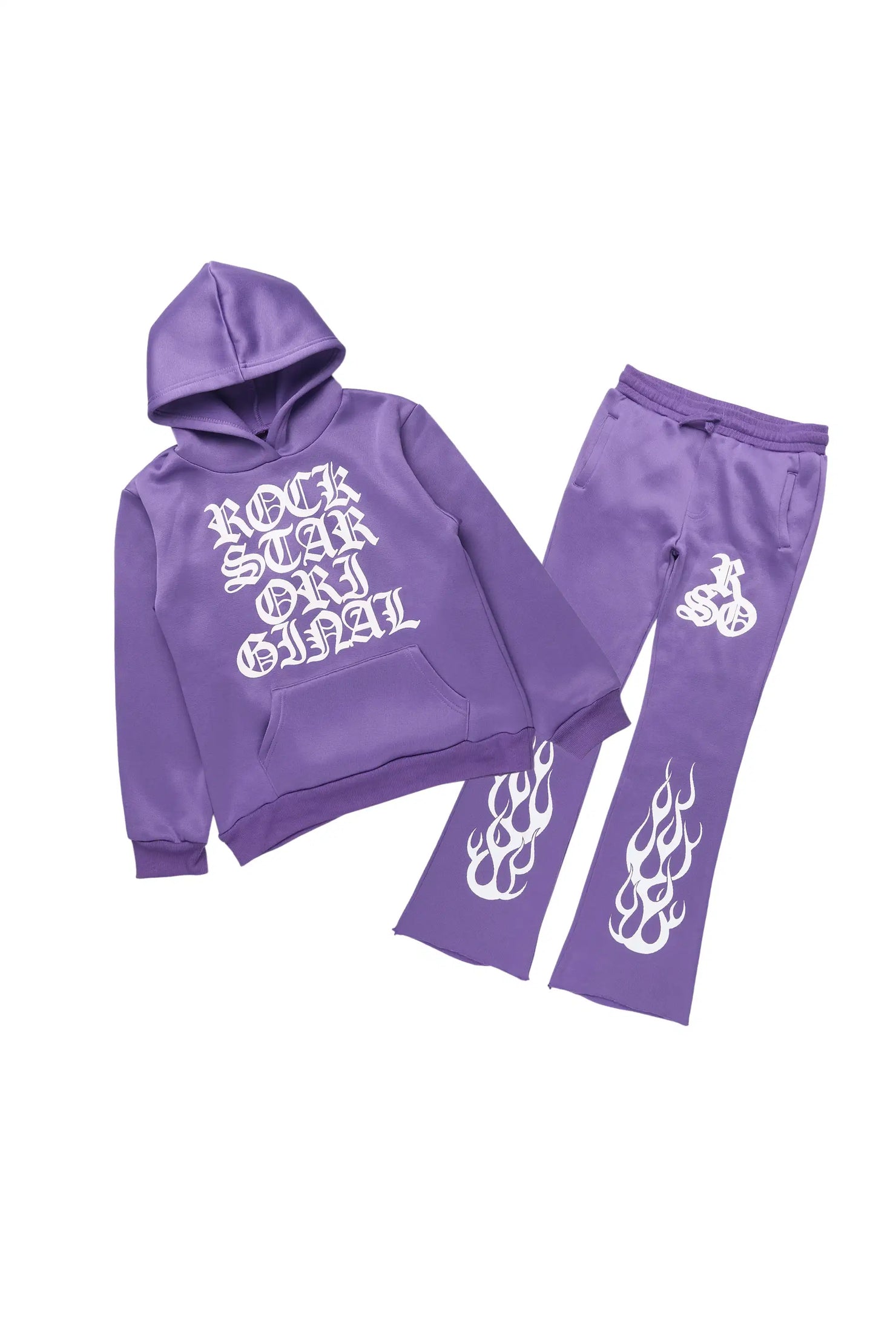 Girls Anisha Purple Stacked Track Set