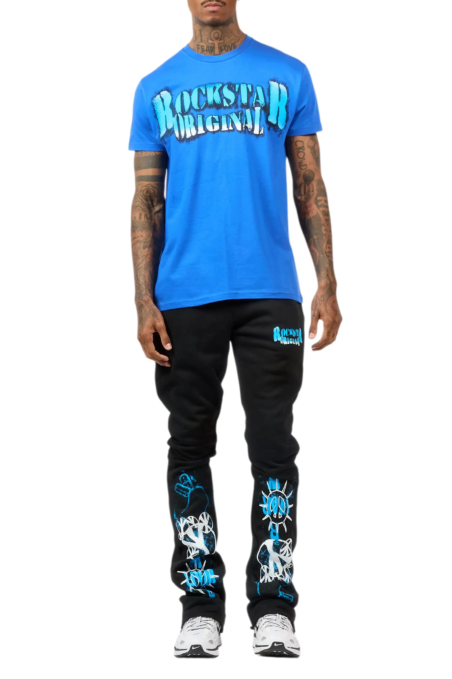 Zare 2.0 Royal/Black T-Shirt/Relaxed Track Set