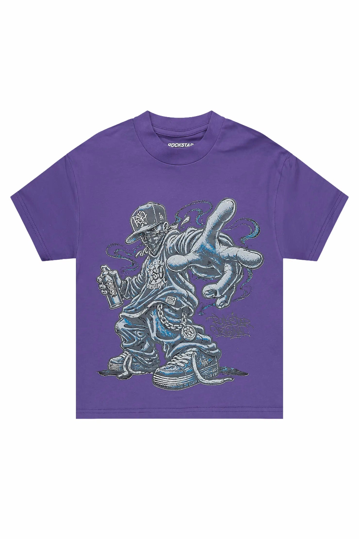 Boys Solace Purple/Light Grey Graphic T-Shirt