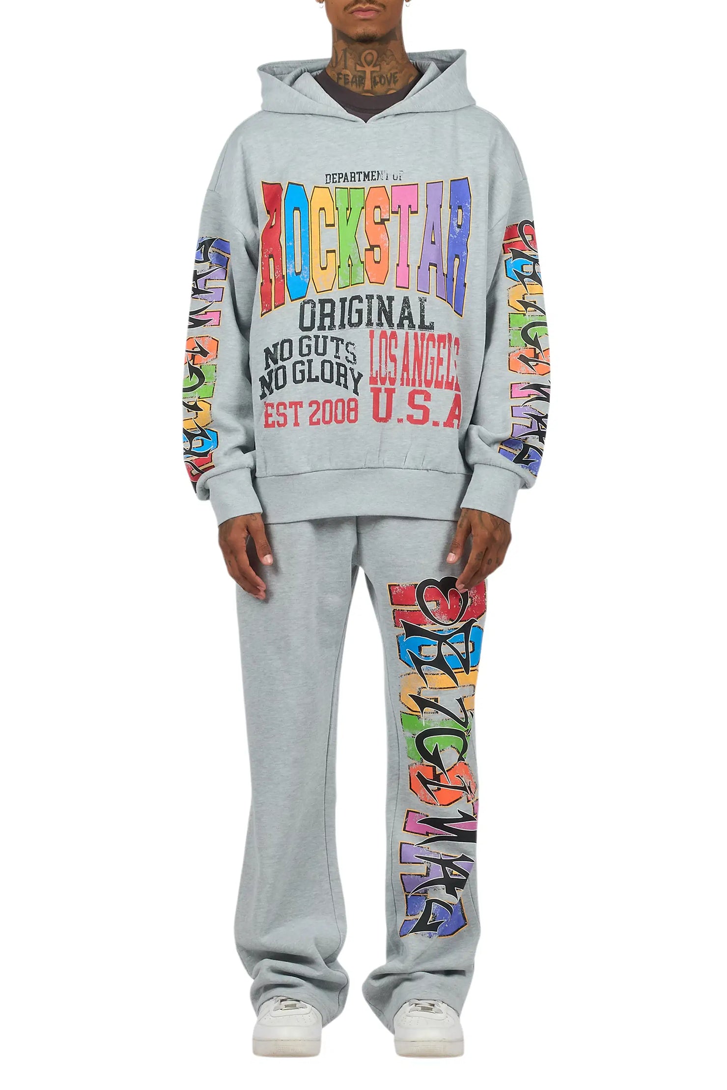 Bunt Heather Grey Hoodie/Baggy Pant Track Set