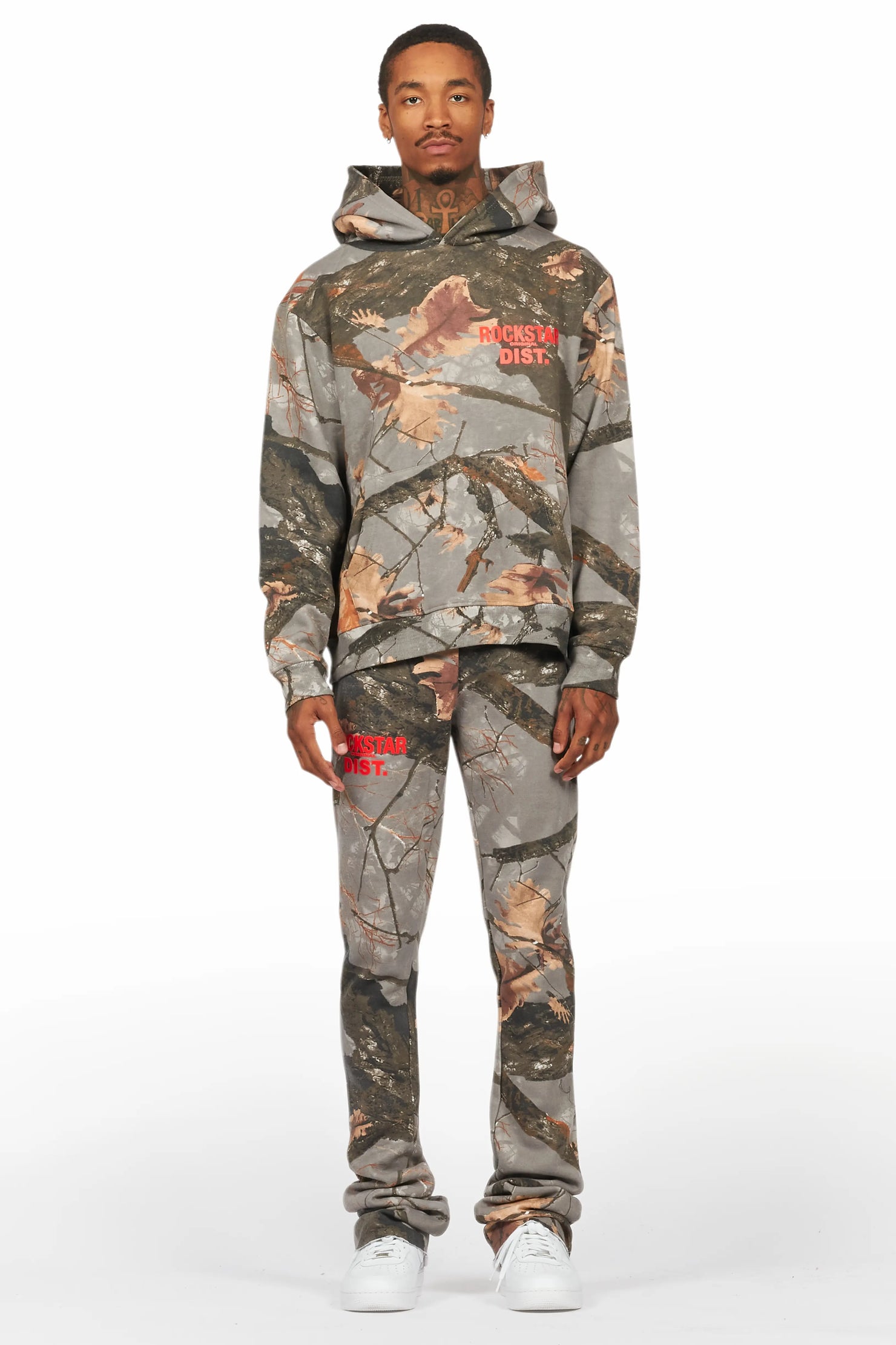 Tabby Beige Graphic Stacked Flare Track Set