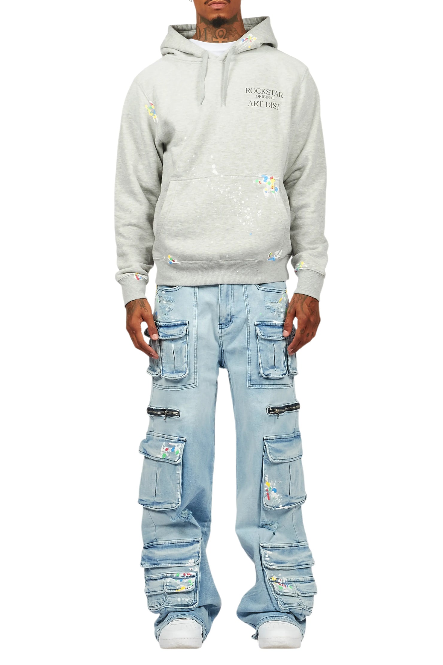 Art Dist Grey/Blue Hoodie/Baggy Fit Jean Bundle