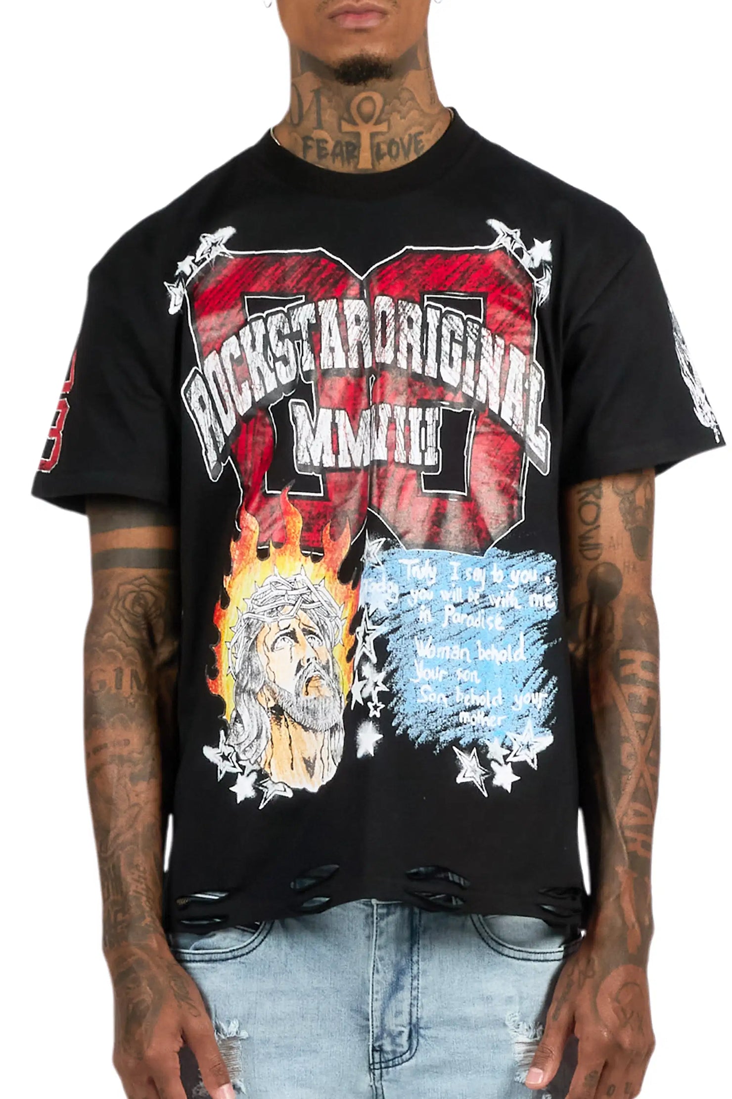 Jesus Black/Red Oversized Graphic T-Shirt