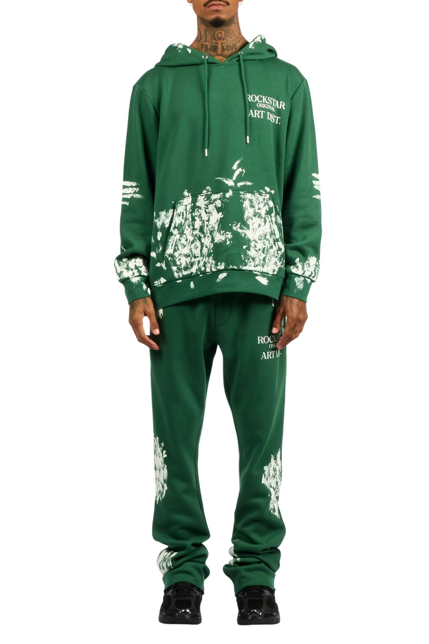 Filip Green Hoodie/Stacked Pant Track Set