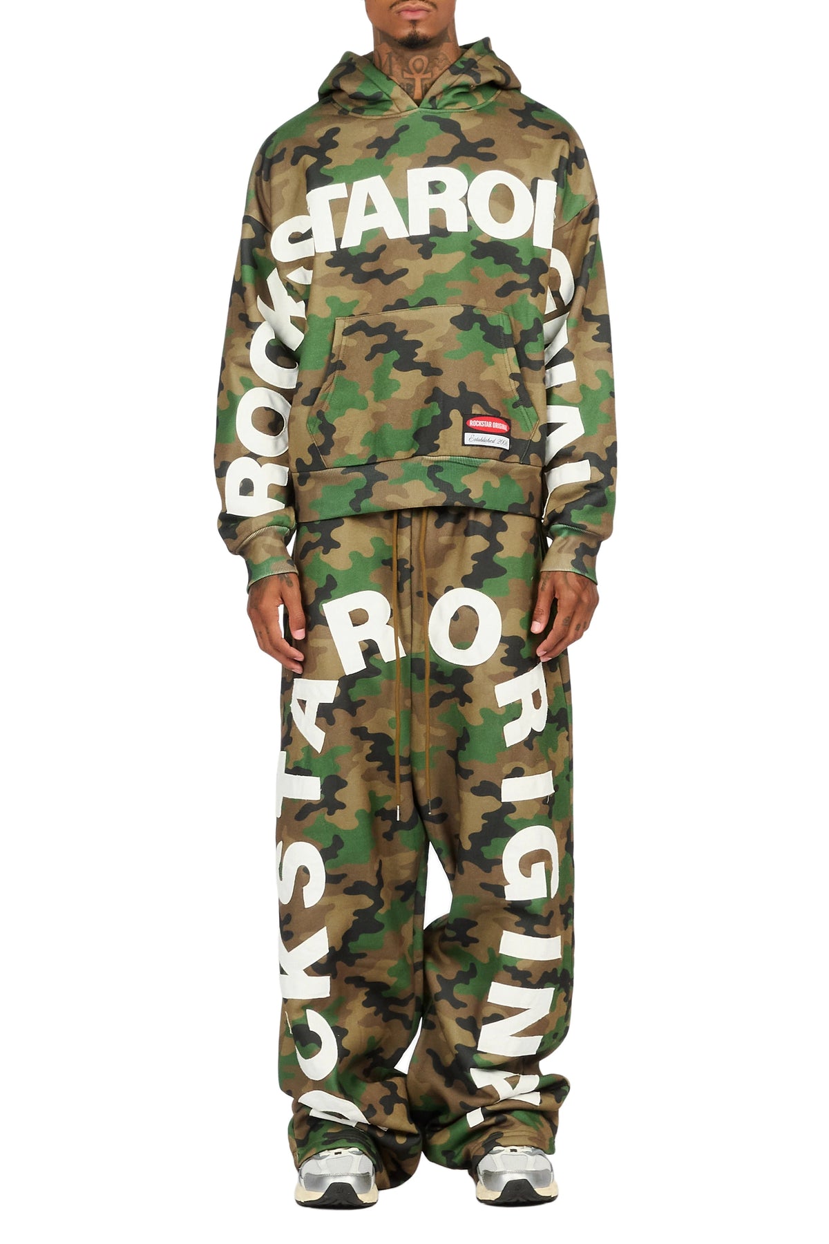 Kirin Faded Camo Hoodie/Baggy Pant Track Set