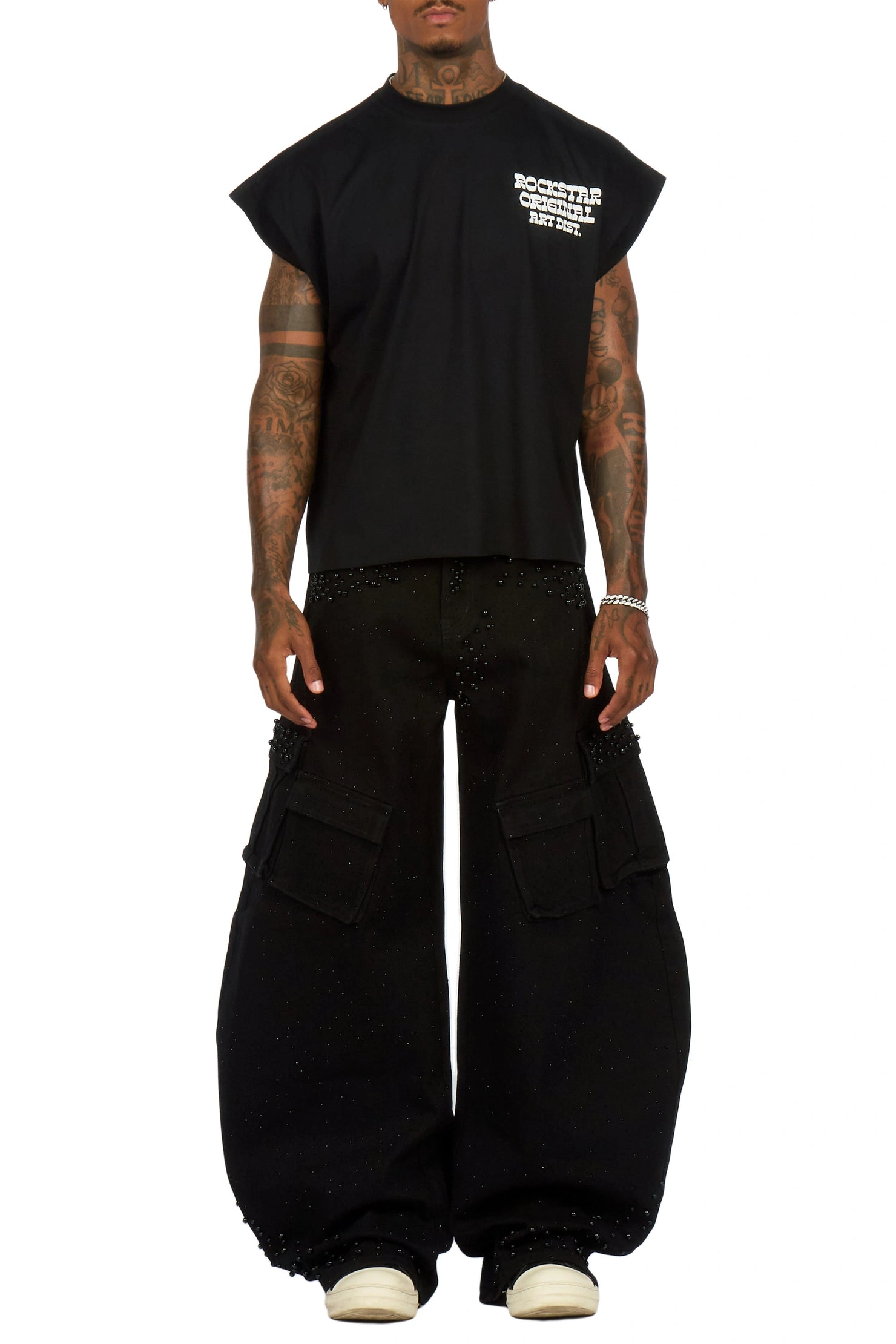 Bryx Black Rhinestone Barrel Fit Jean