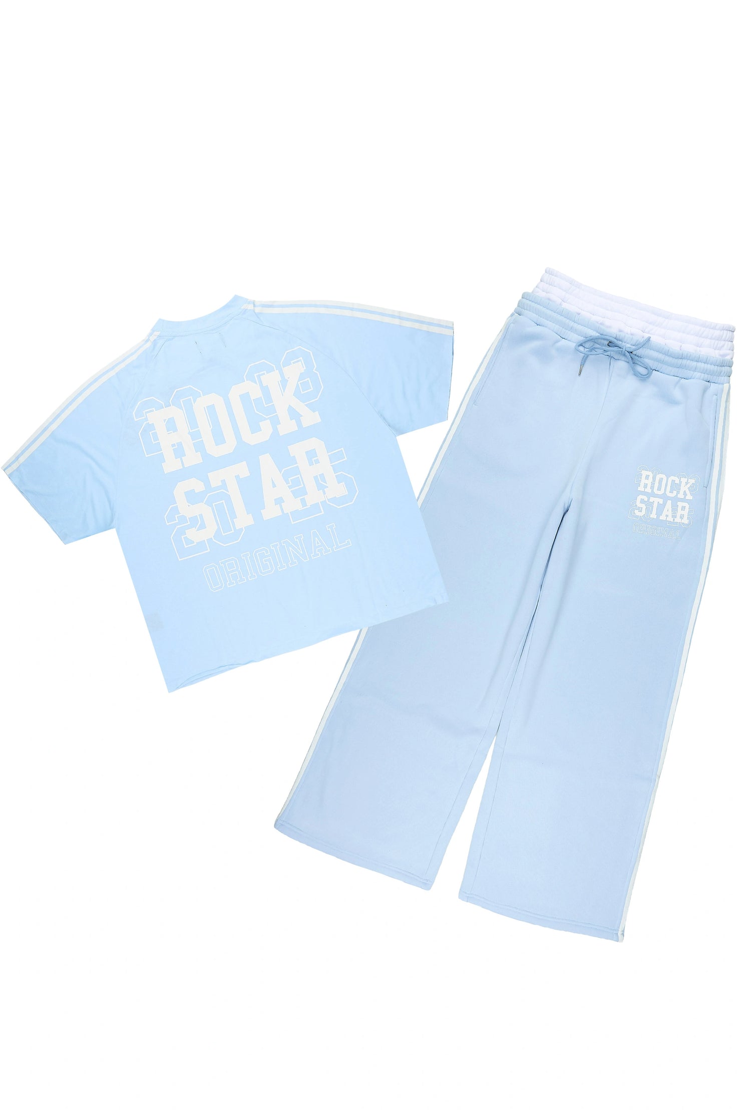 Berco Light Blue T-Shirt/Double Waisted Baggy Track Set