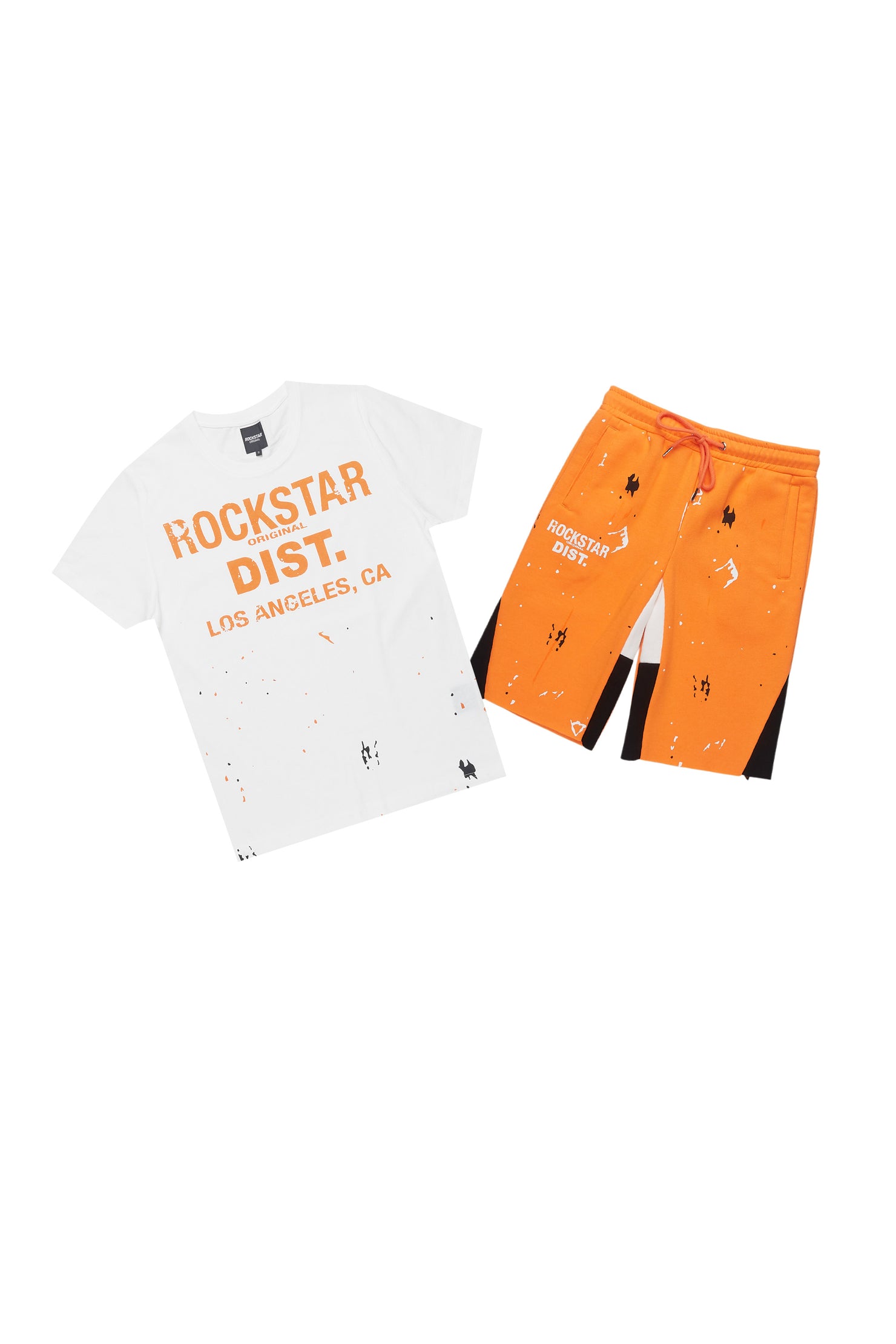 Boys Scottie White/Orange Short Set