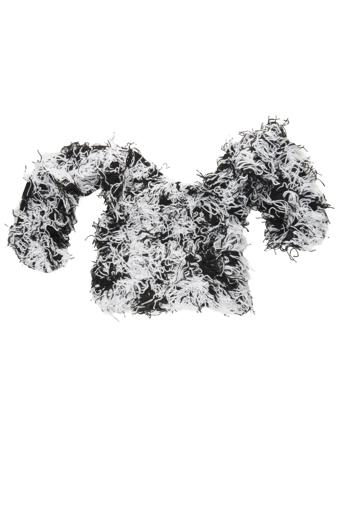 Wraith Black/White Fuzzy Long Ear Flap Beanie