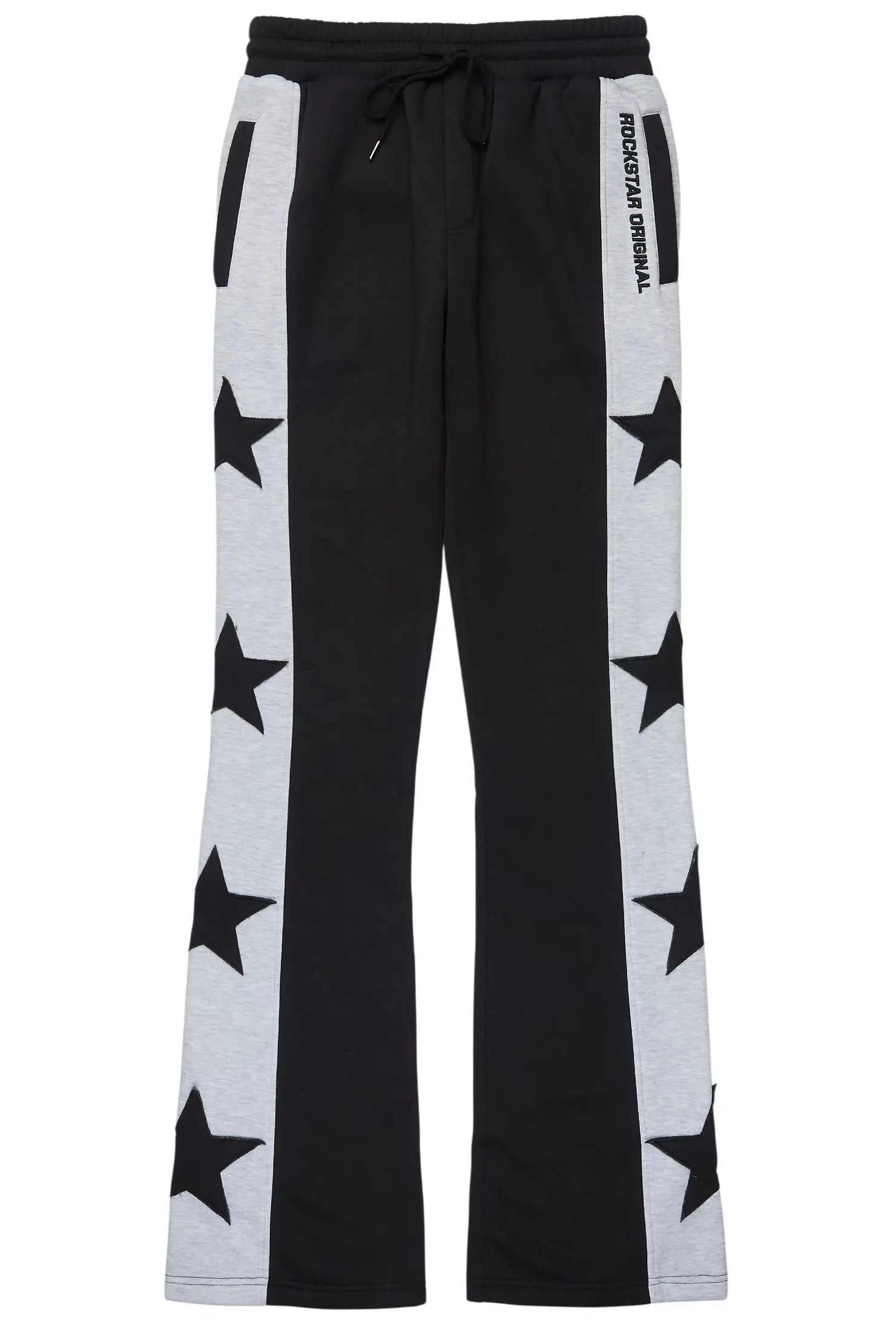 Geza Black Baggy Stacked Pant