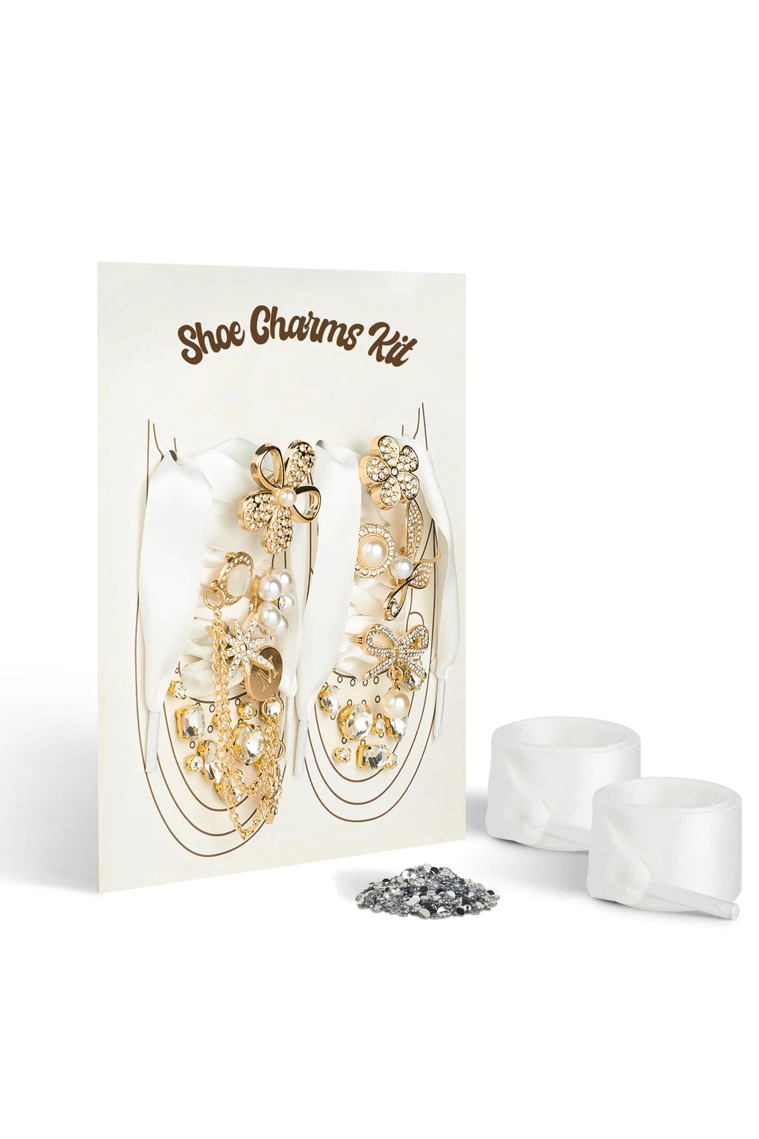 Draya White Beads Shoe Charms