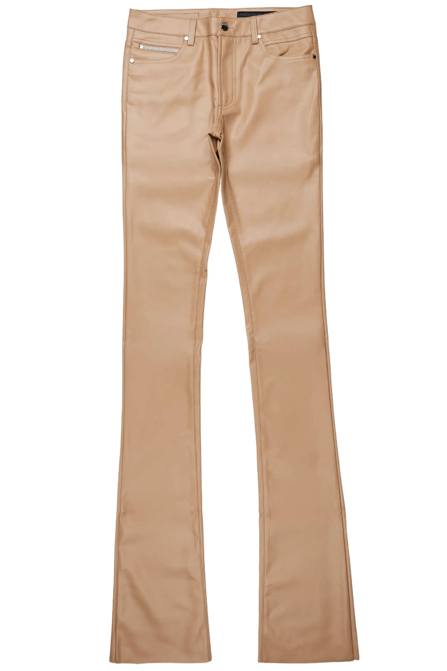 Ricky Tan Super Stacked Faux Leather Pant