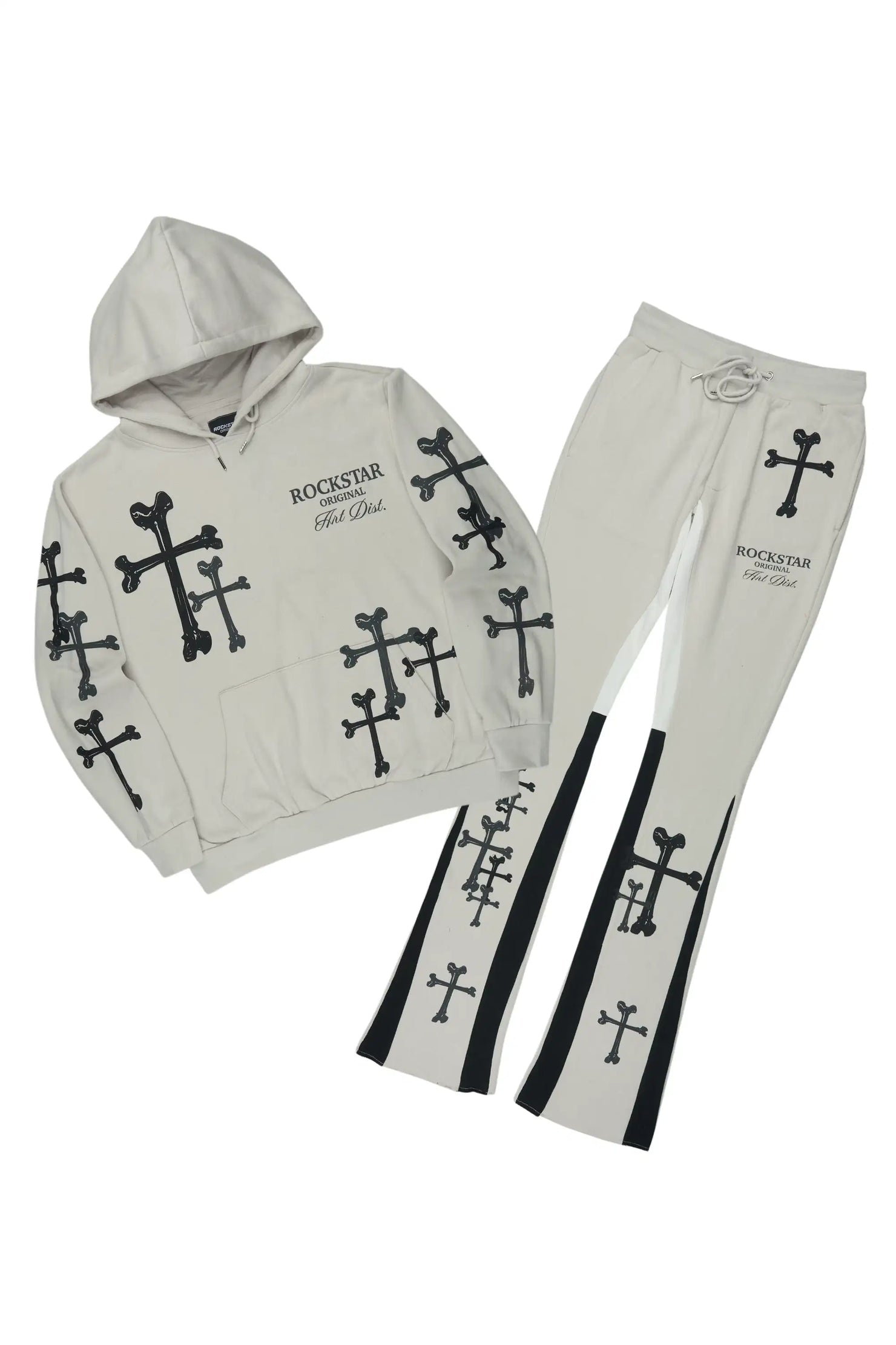Olivier Concrete/Black Hoodie/Stacked Flare Track Set