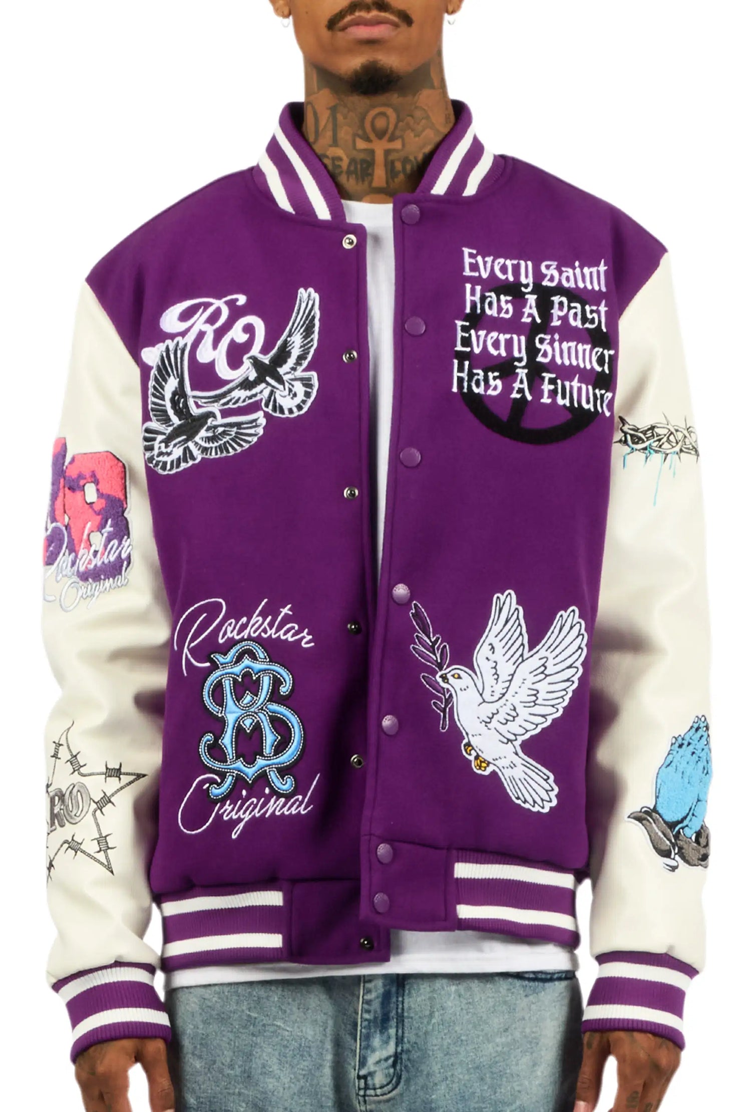 Warpath Purple Varsity Jacket
