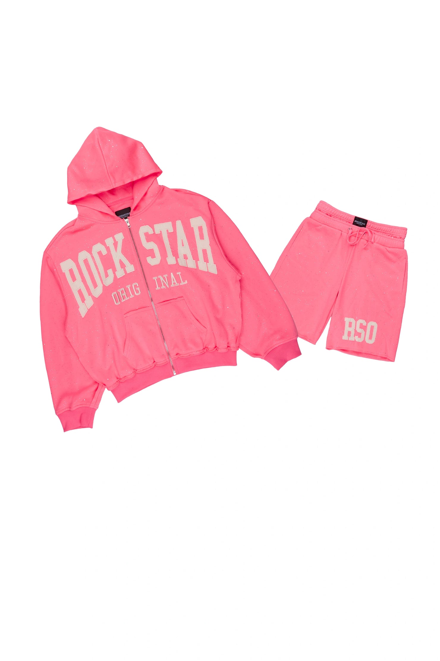 Girls Akilana Pink Hoodie Double Waisted Short Set