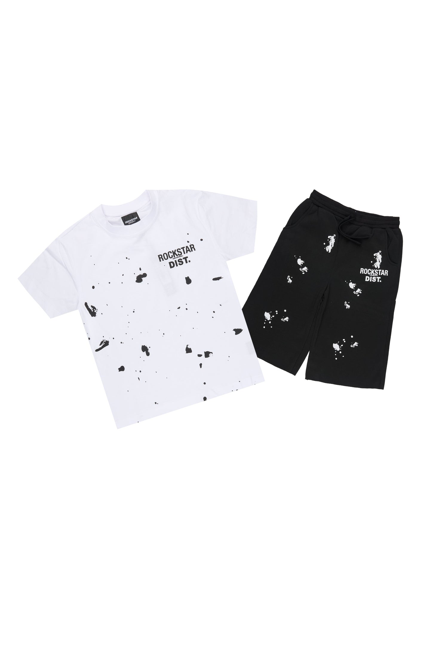 Boys Raffer White/Black T-Shirt Jort Set