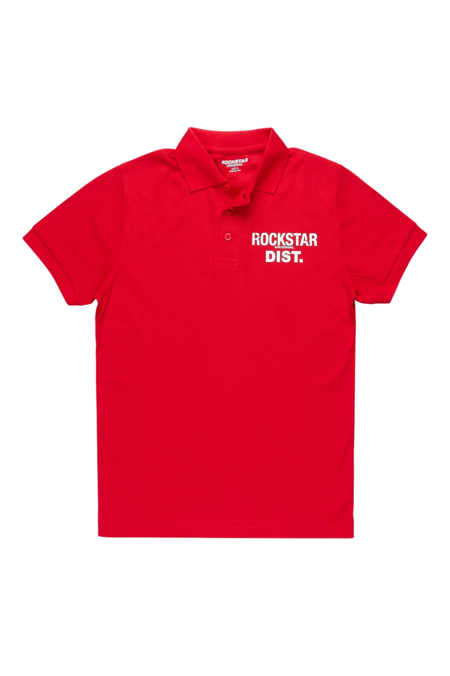 Boys Art Dist Red Polo