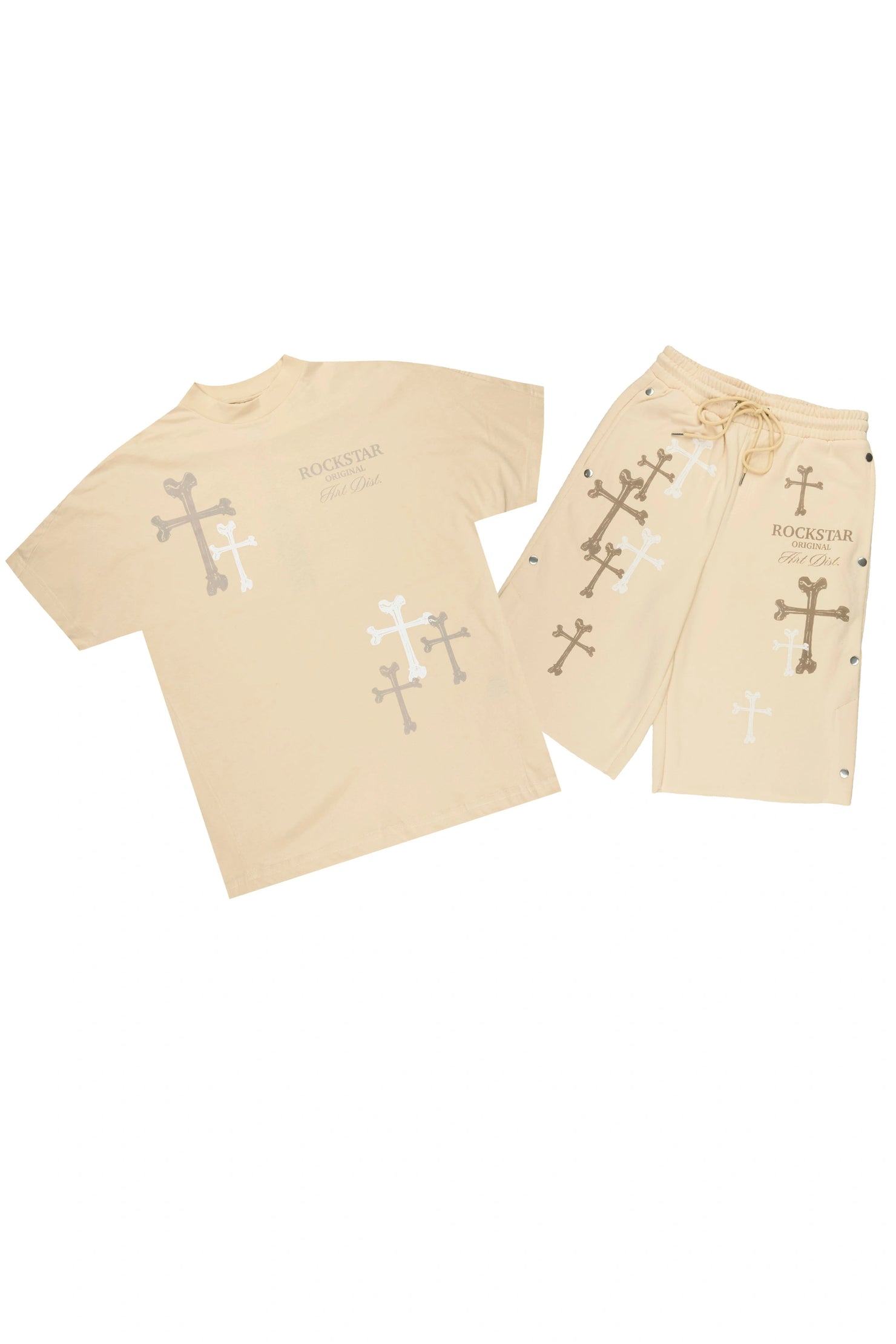 Roddy Beige T-Shirt/ Short Set