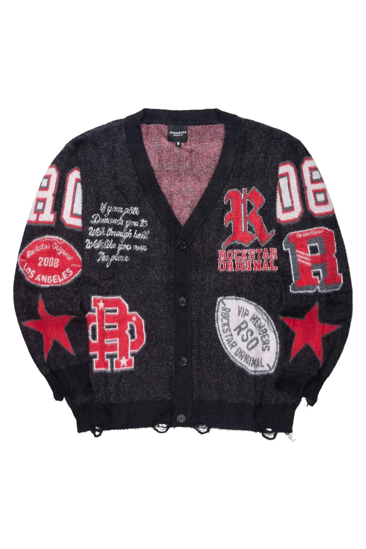 Delling Black/White/Red Knit Sweater