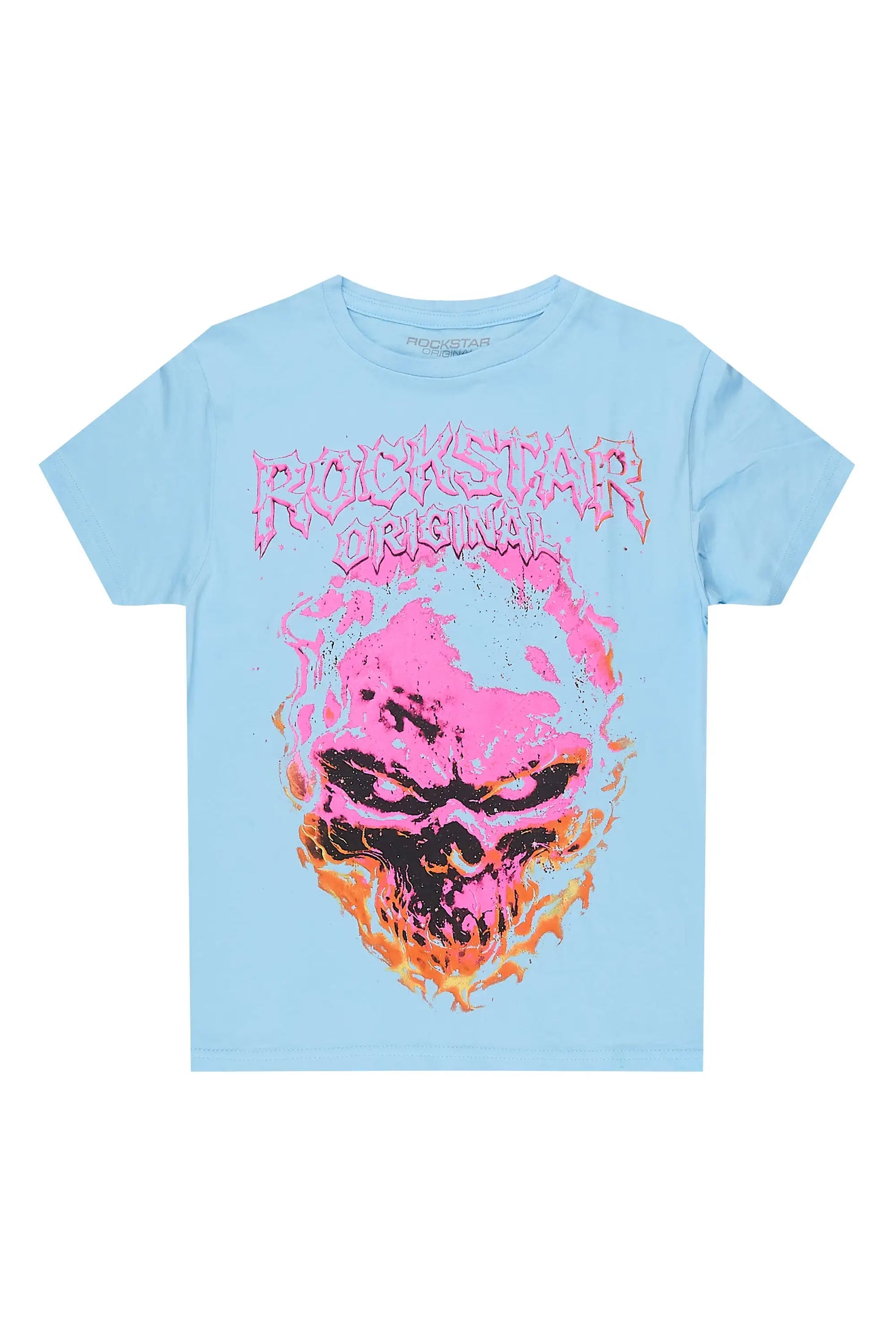 Boys Pixel Light Blue Graphic T-Shirt