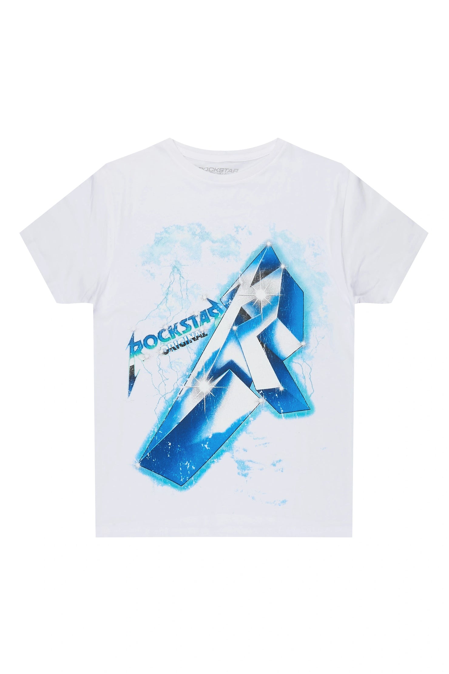 Boys Vaylo White/Royal Graphic T-Shirt