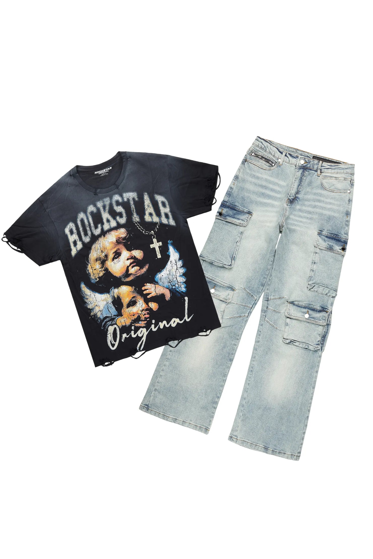 Deiter Black/Blue T-Shirt/Baggy Fit Jean Bundle