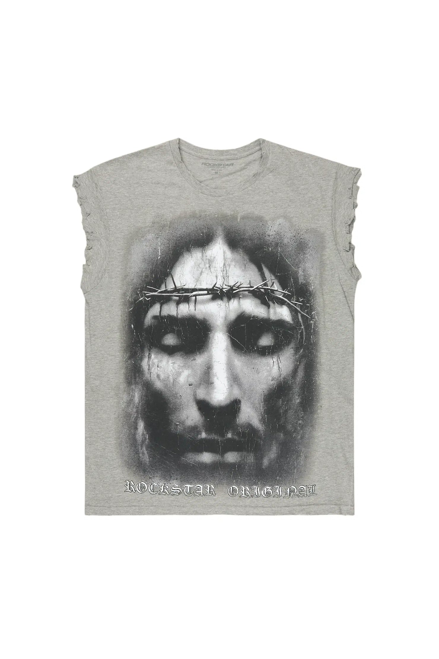 Joannetta Grey Cut Sleeve T-Shirt