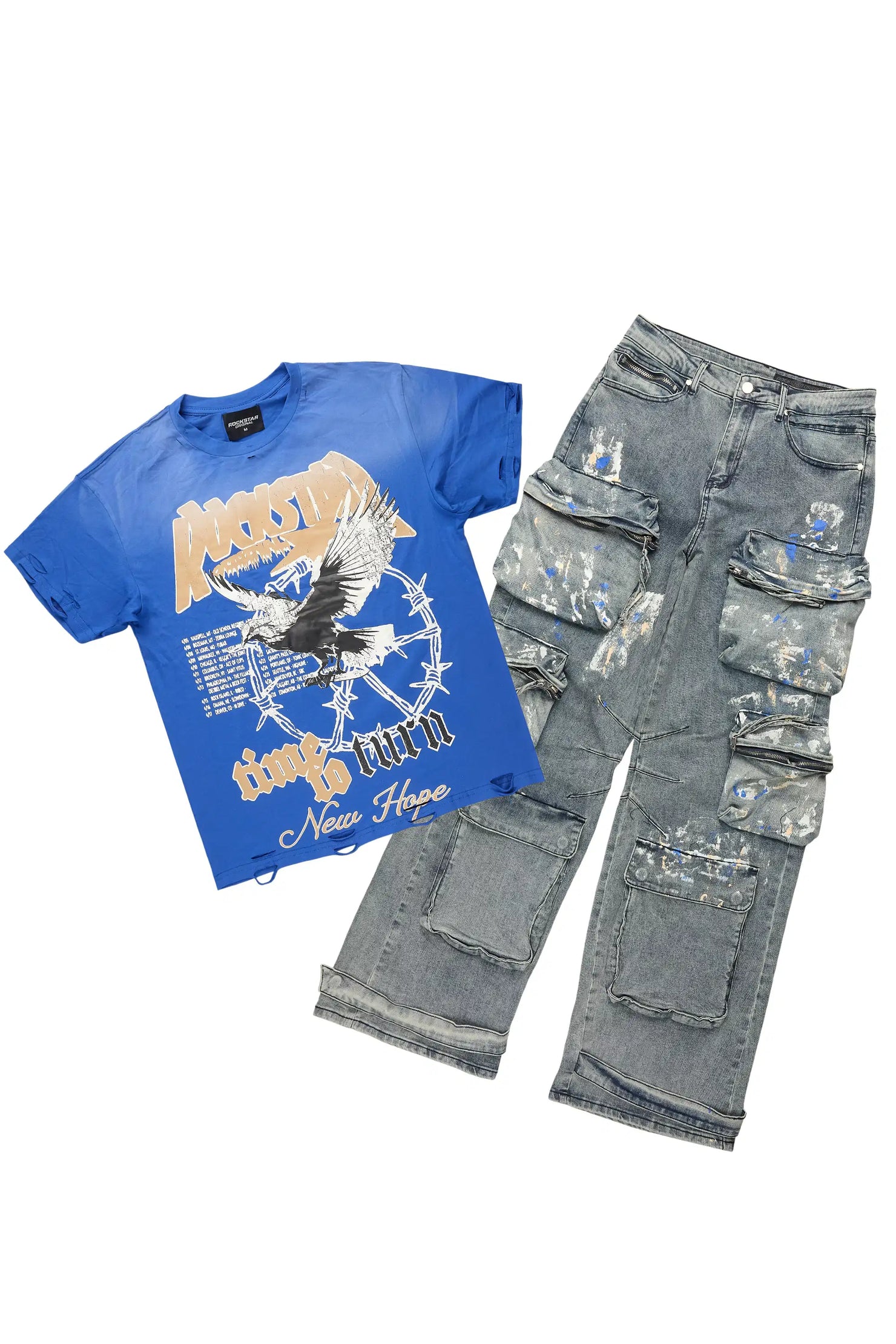Burial Royal Oversized Graphic T-Shirt/Baggy Cargo Jean Bundle