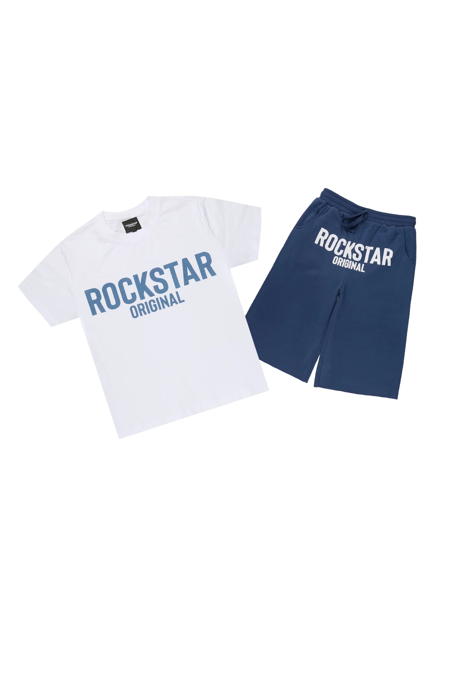 Boys Mikasso White/Navy T-Shirt/Short Set