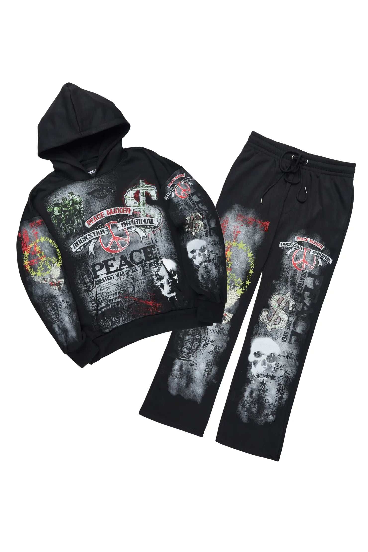 Seiko Black Hoodie Stacked Track Set