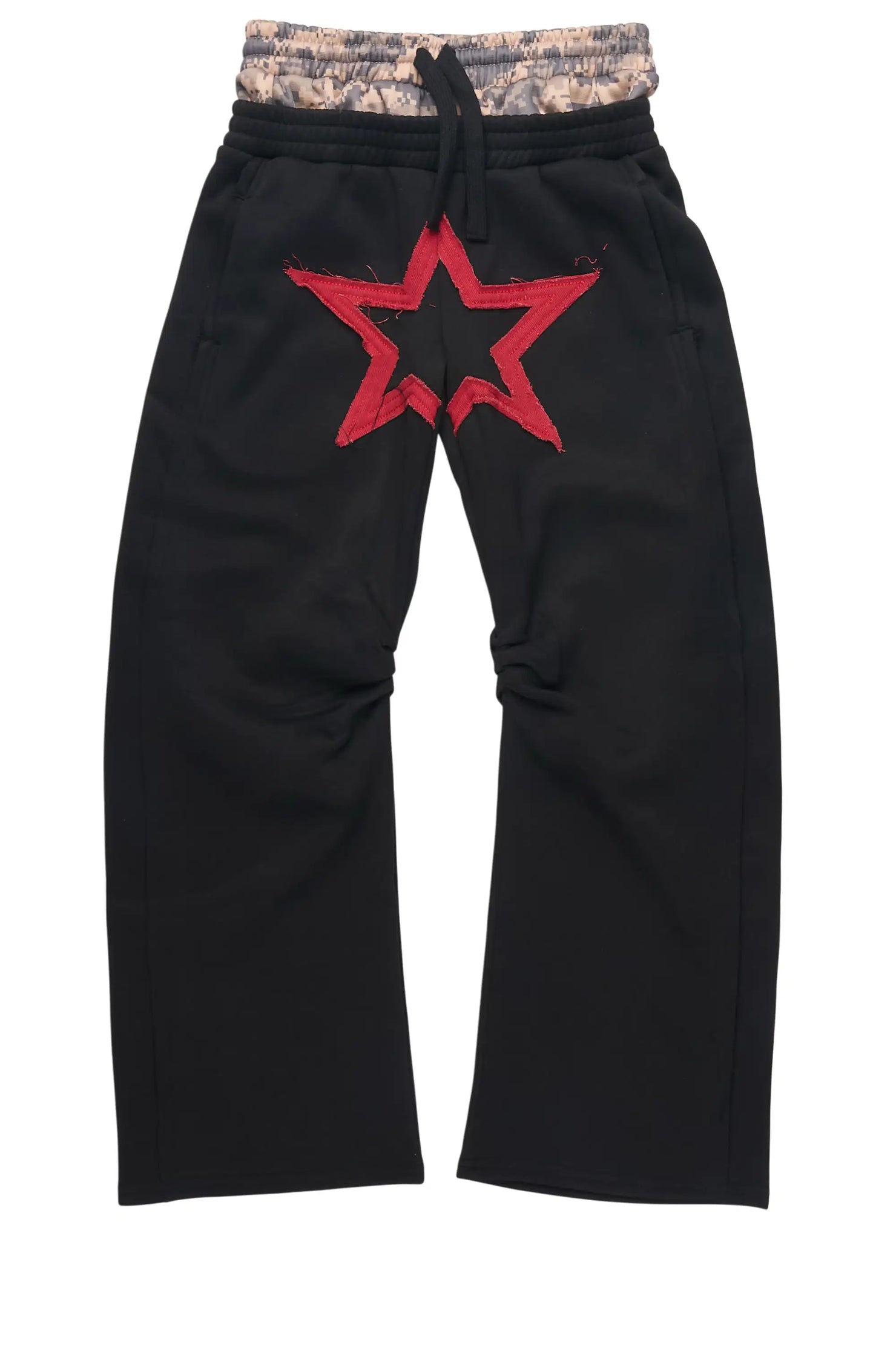 Boys Canaan Black Double Waisted Baggy Track Pant