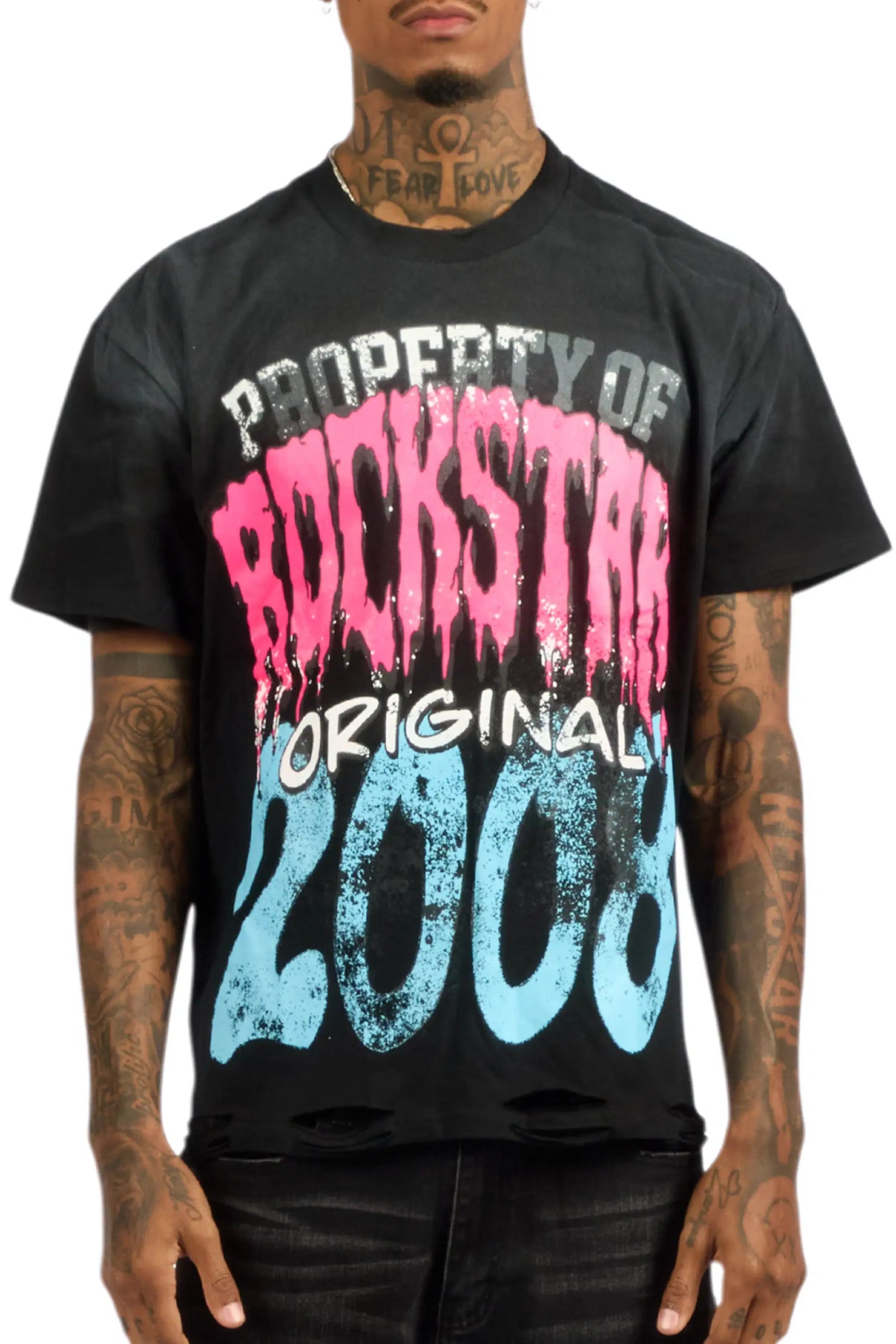 Raezion Black Oversized Graphic T-Shirt