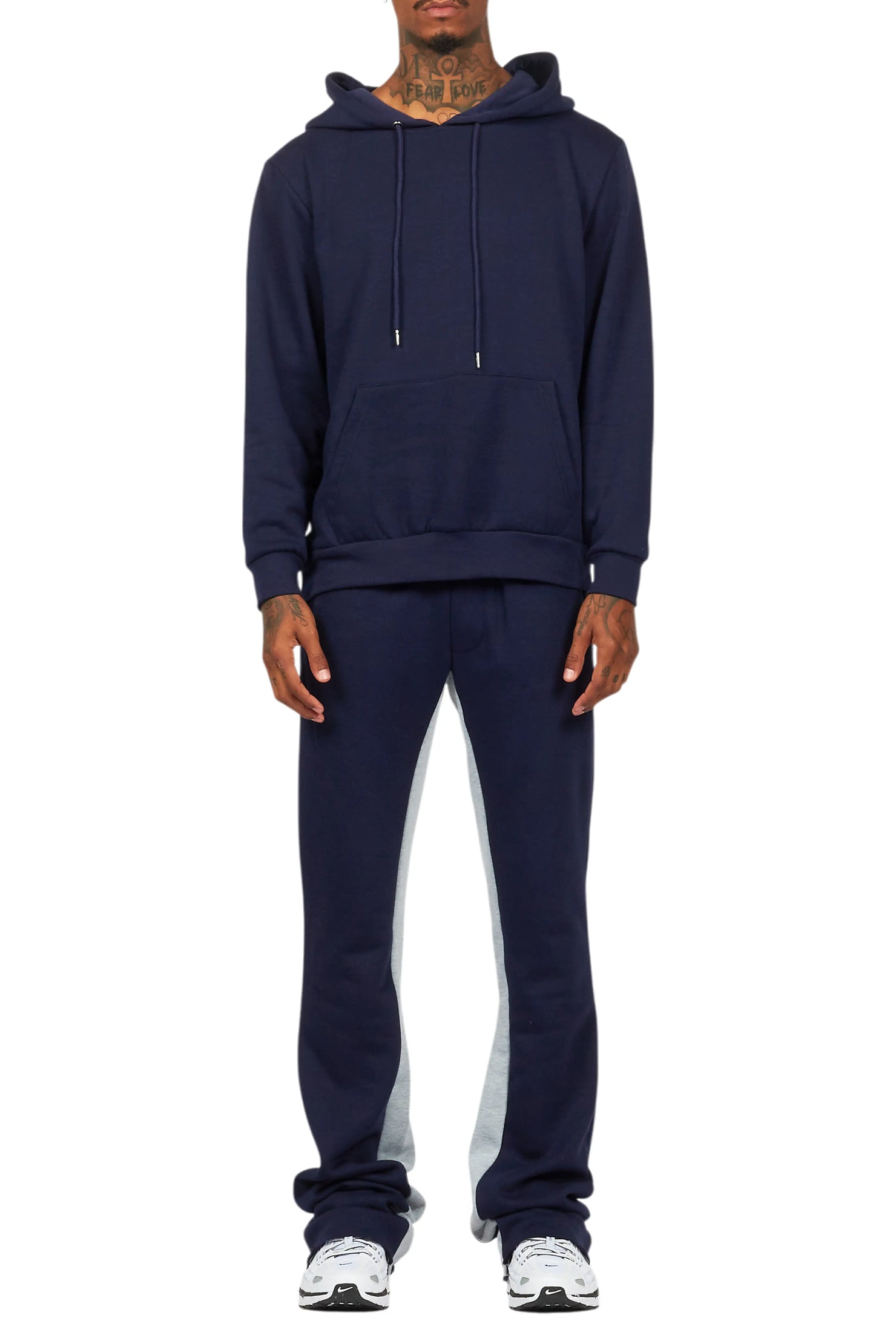 Basic Navy Hoodie/Baggy Track Pant Set