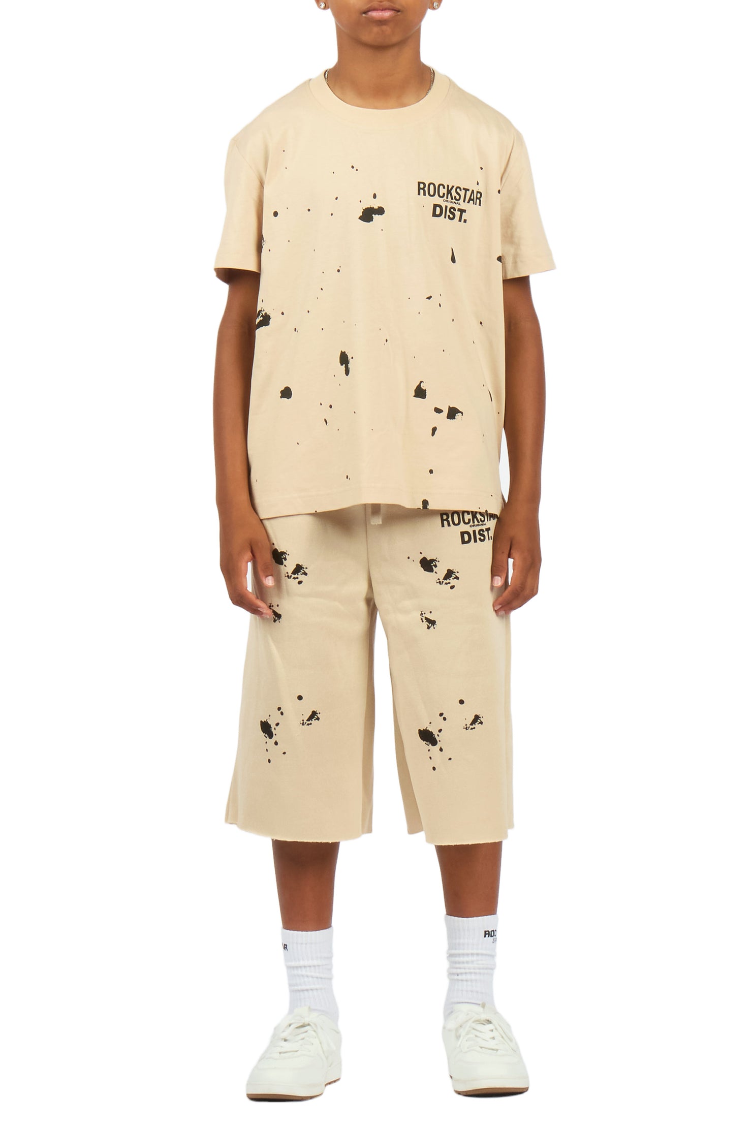 Boys Raffer Beige/Beige T-Shirt Jort Set