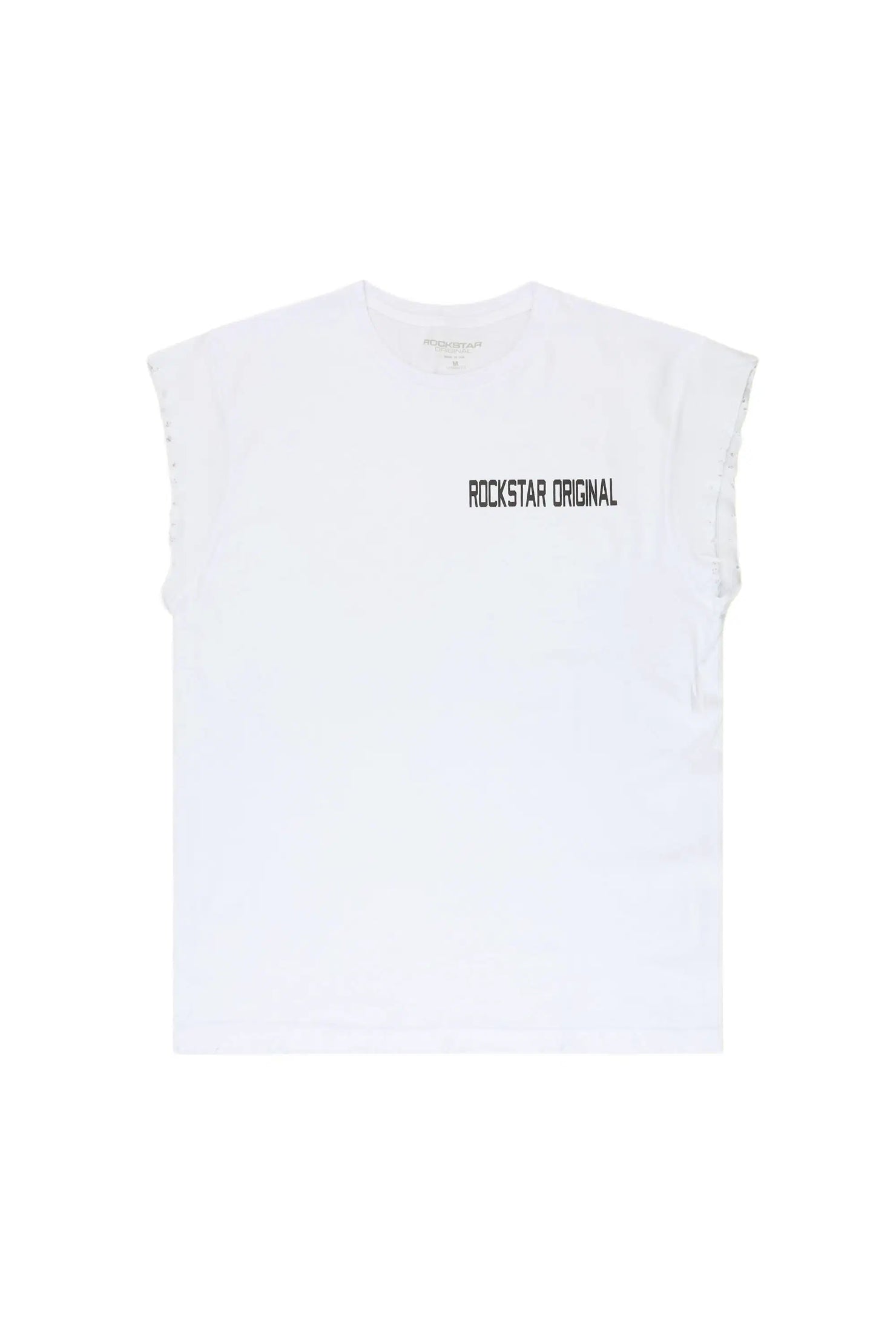 Arique White Cut Sleeve T-Shirt