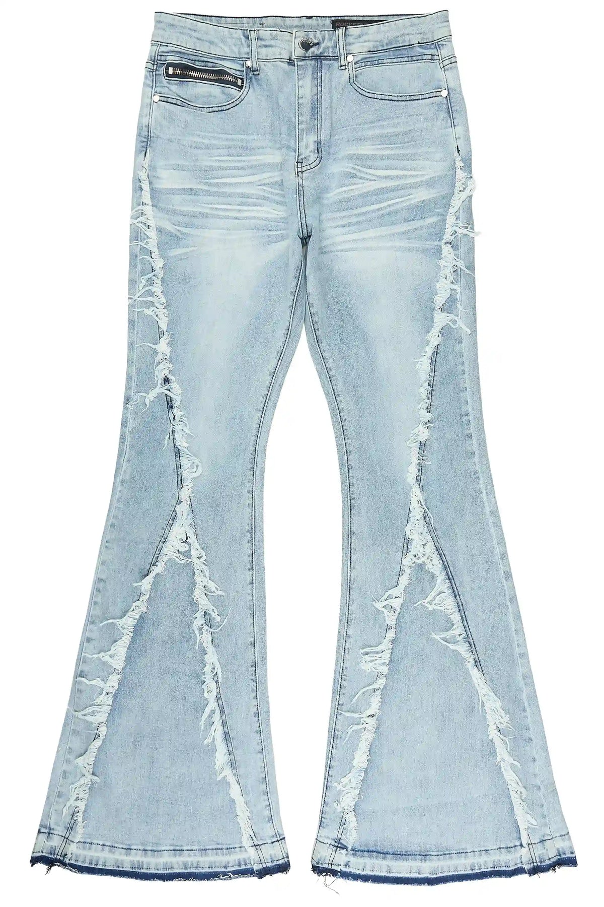 Vane Light Blue Stacked Super Flare Jean