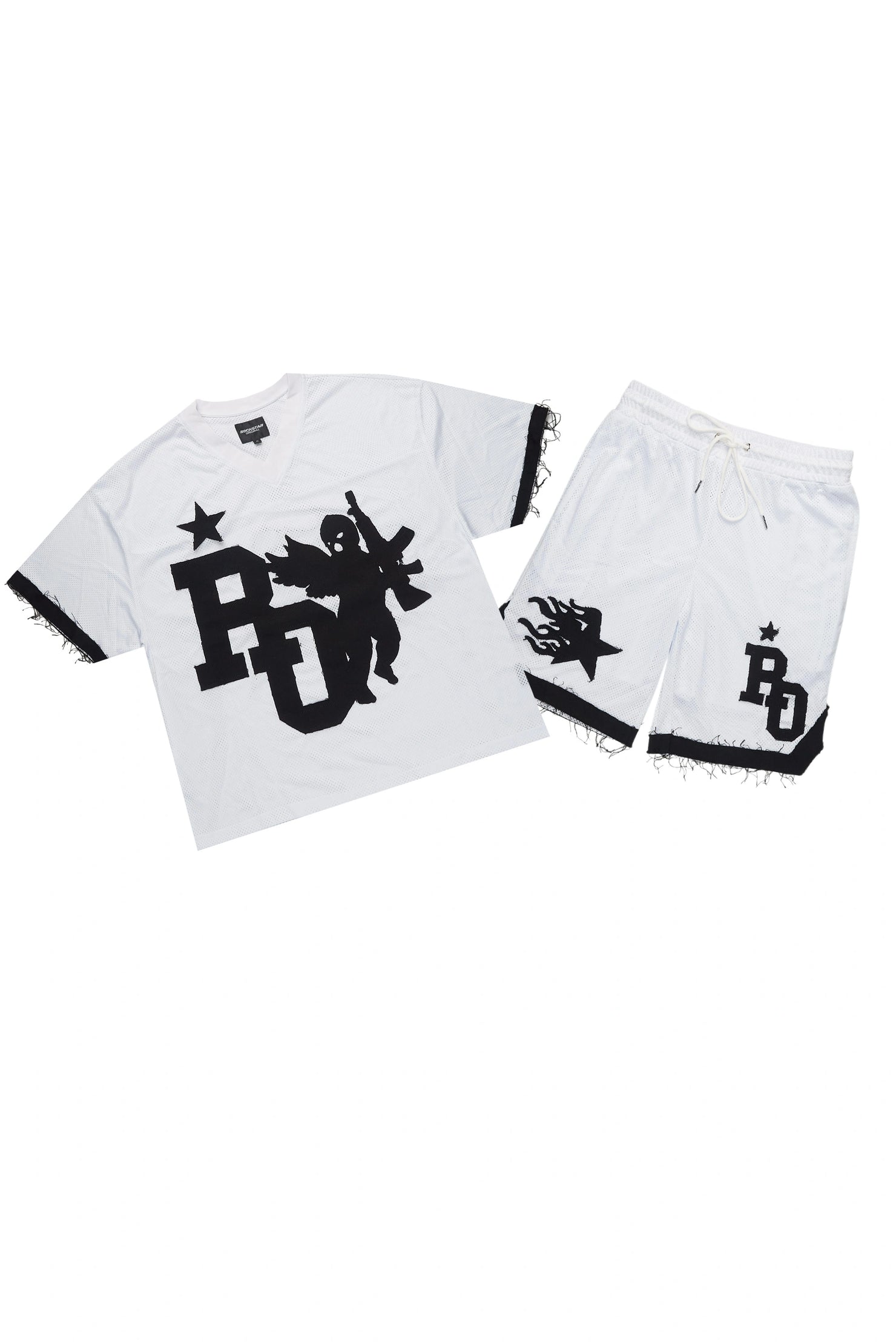Pluton White Mesh T-Shirt/Short Set