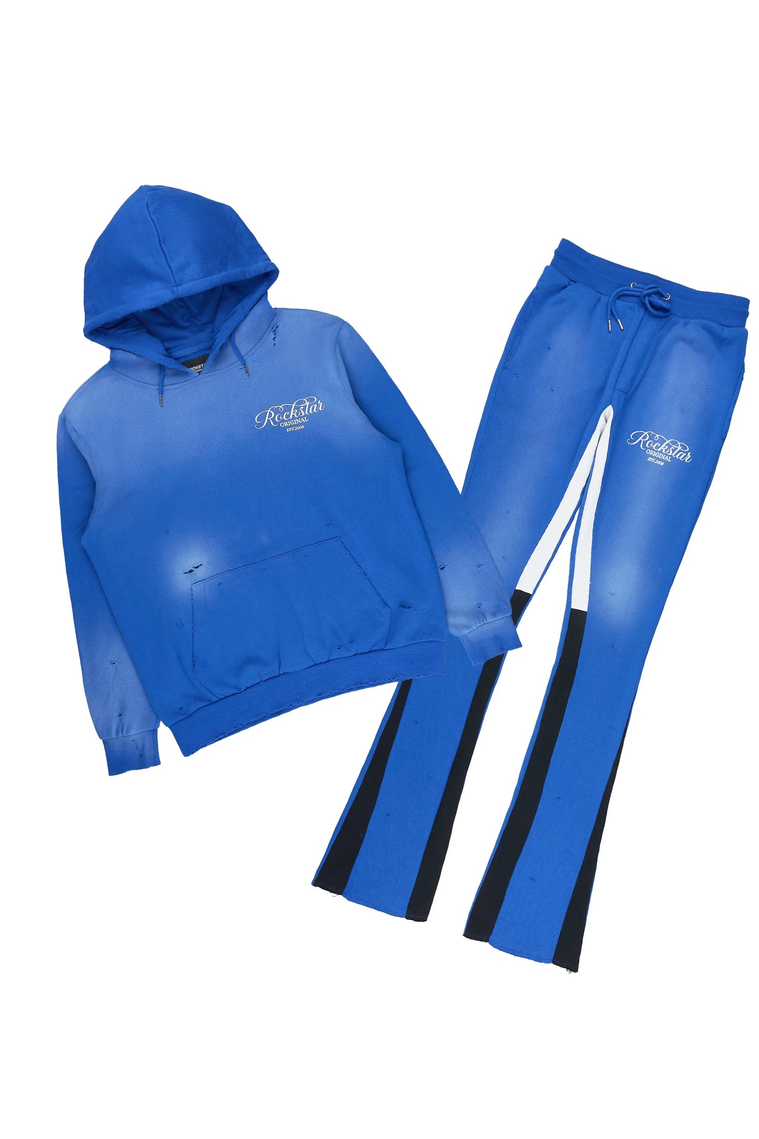 Voltage Royal Blue Hoodie/Stacked Flare Pant Track Set