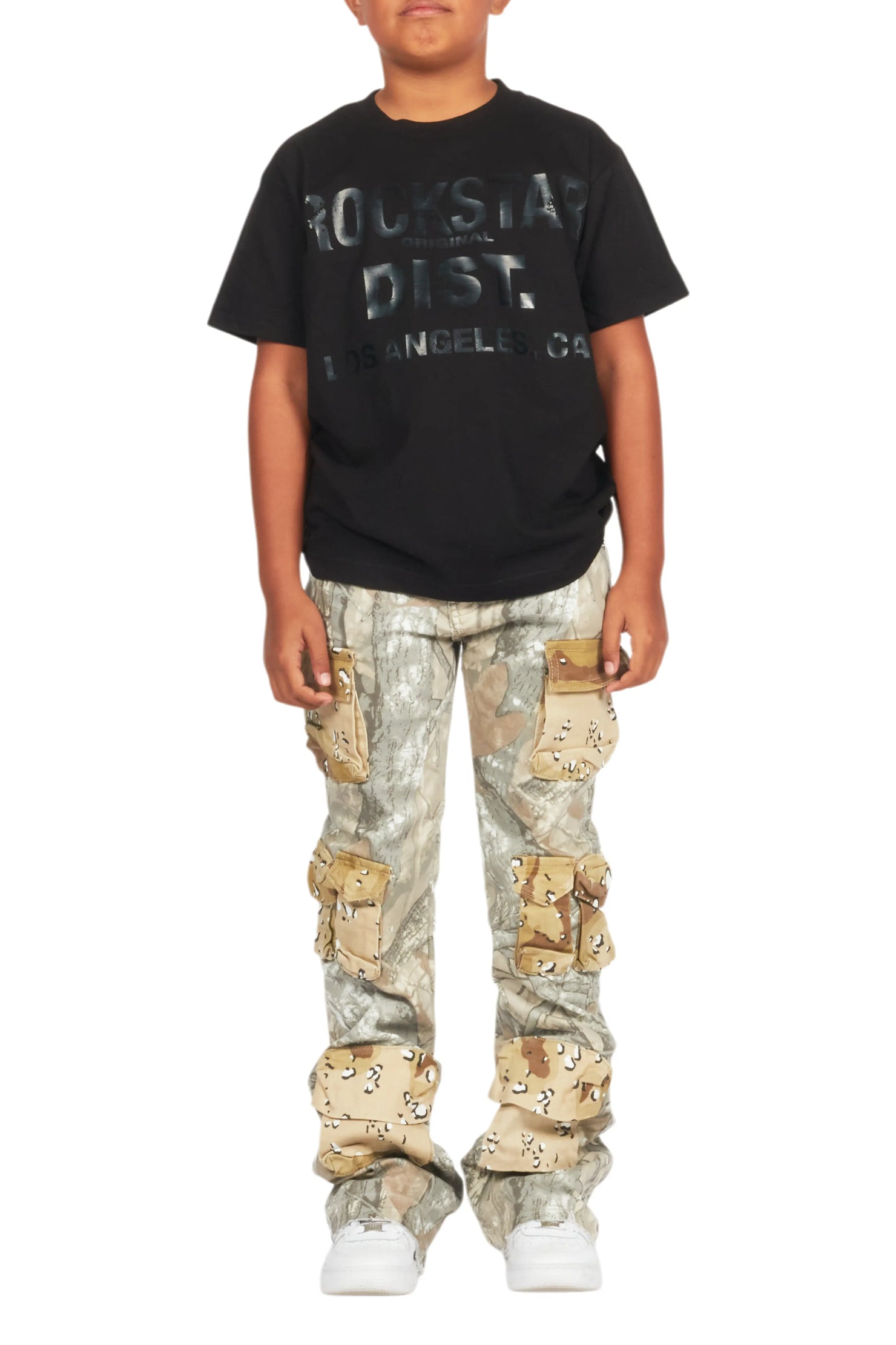 Boys Lake Black T-Shirt/Stacked Flare Jean Set