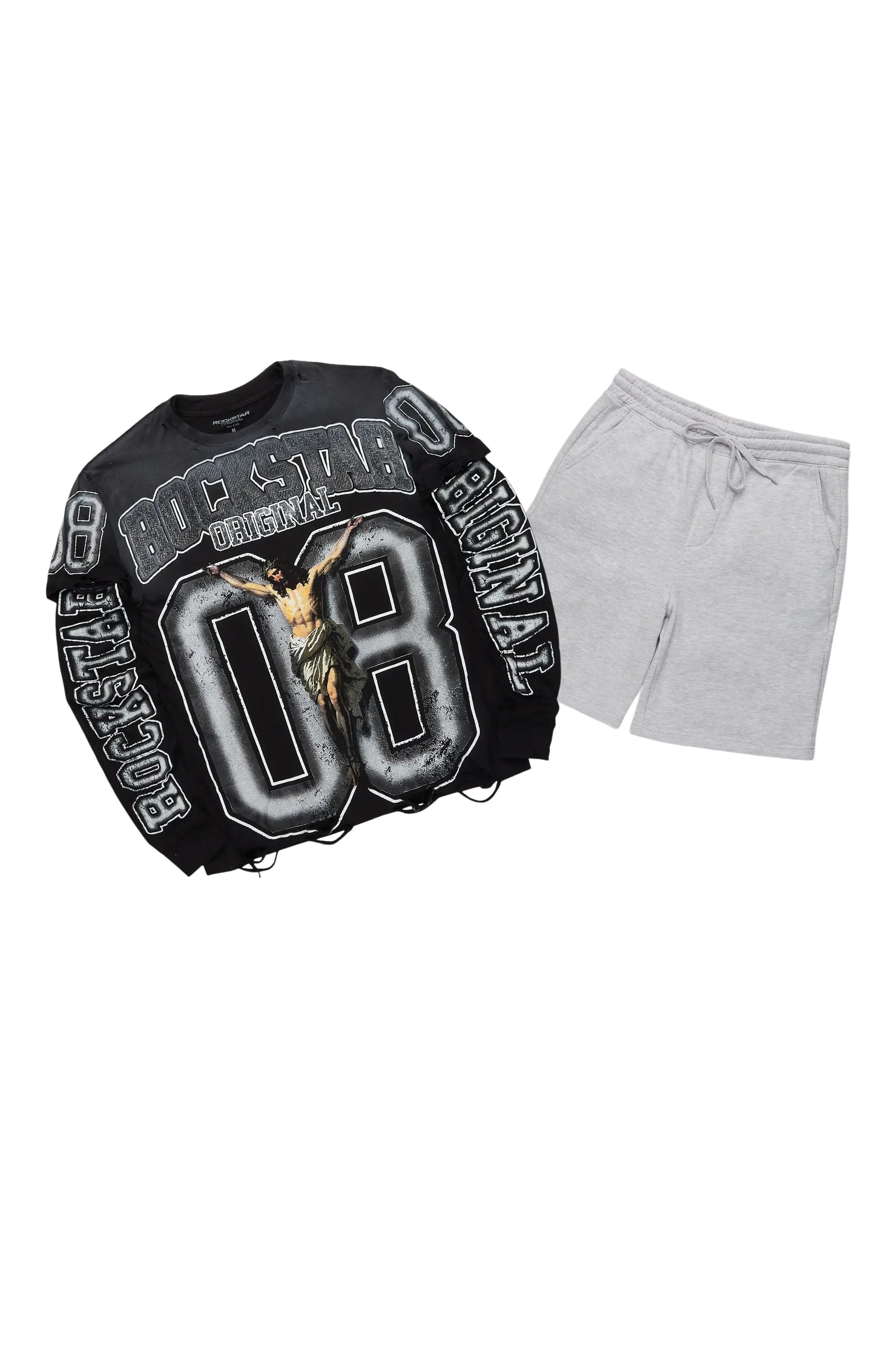 Lonzania Black/Grey Short Set