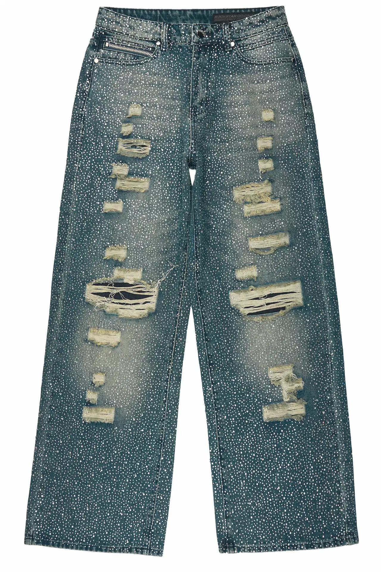 Hendrix Dark Blue Rhinestone Baggy Fit Jean