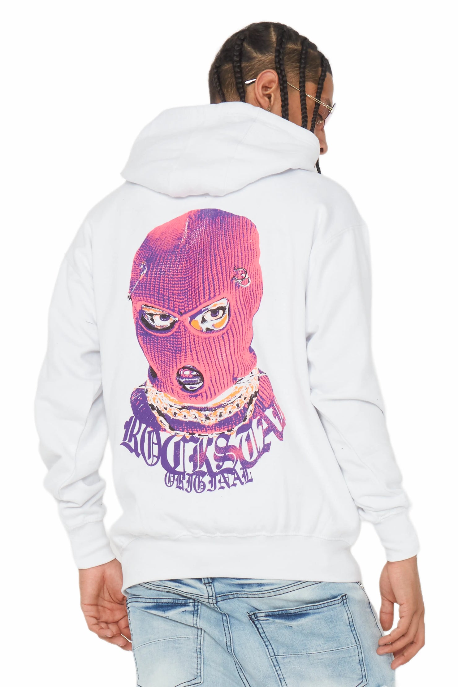 Murdra White Graphic Hoodie