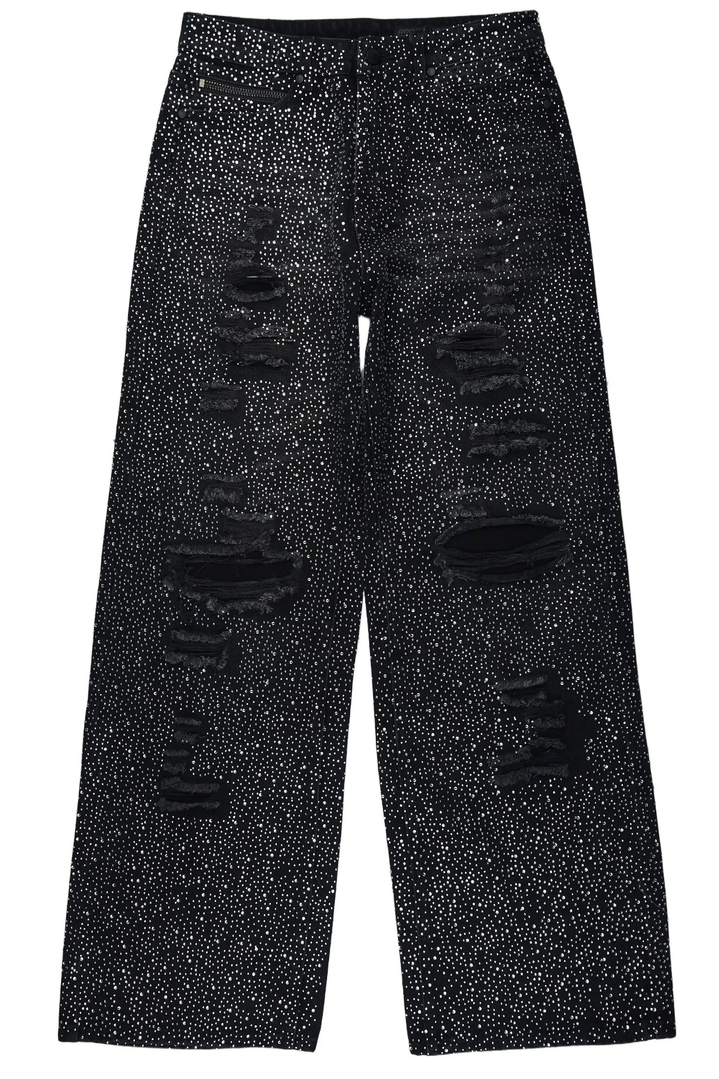 Hendrix Black Rhinestone Baggy Fit Jean
