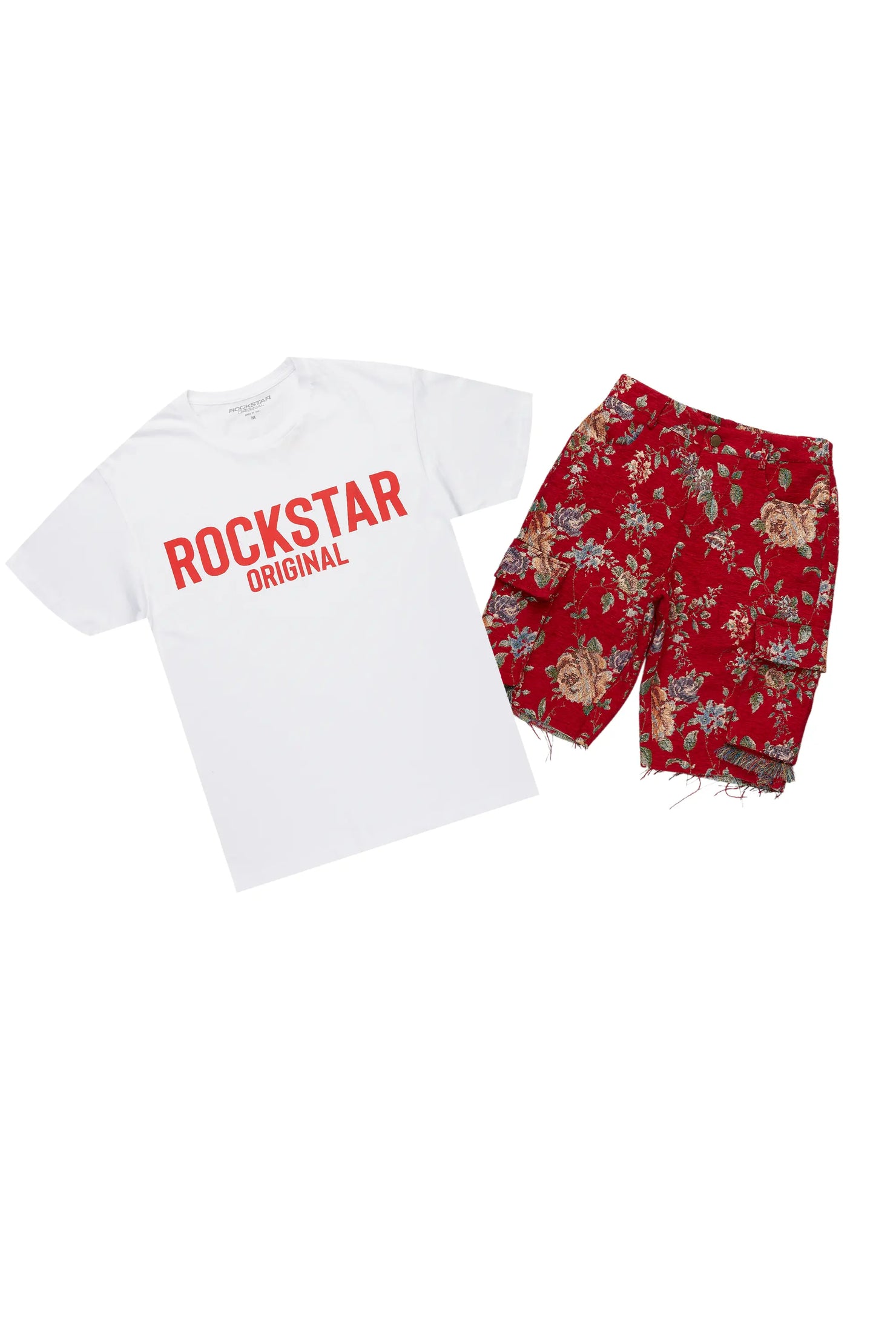 Marionna White/Red T-Shirt Short Set