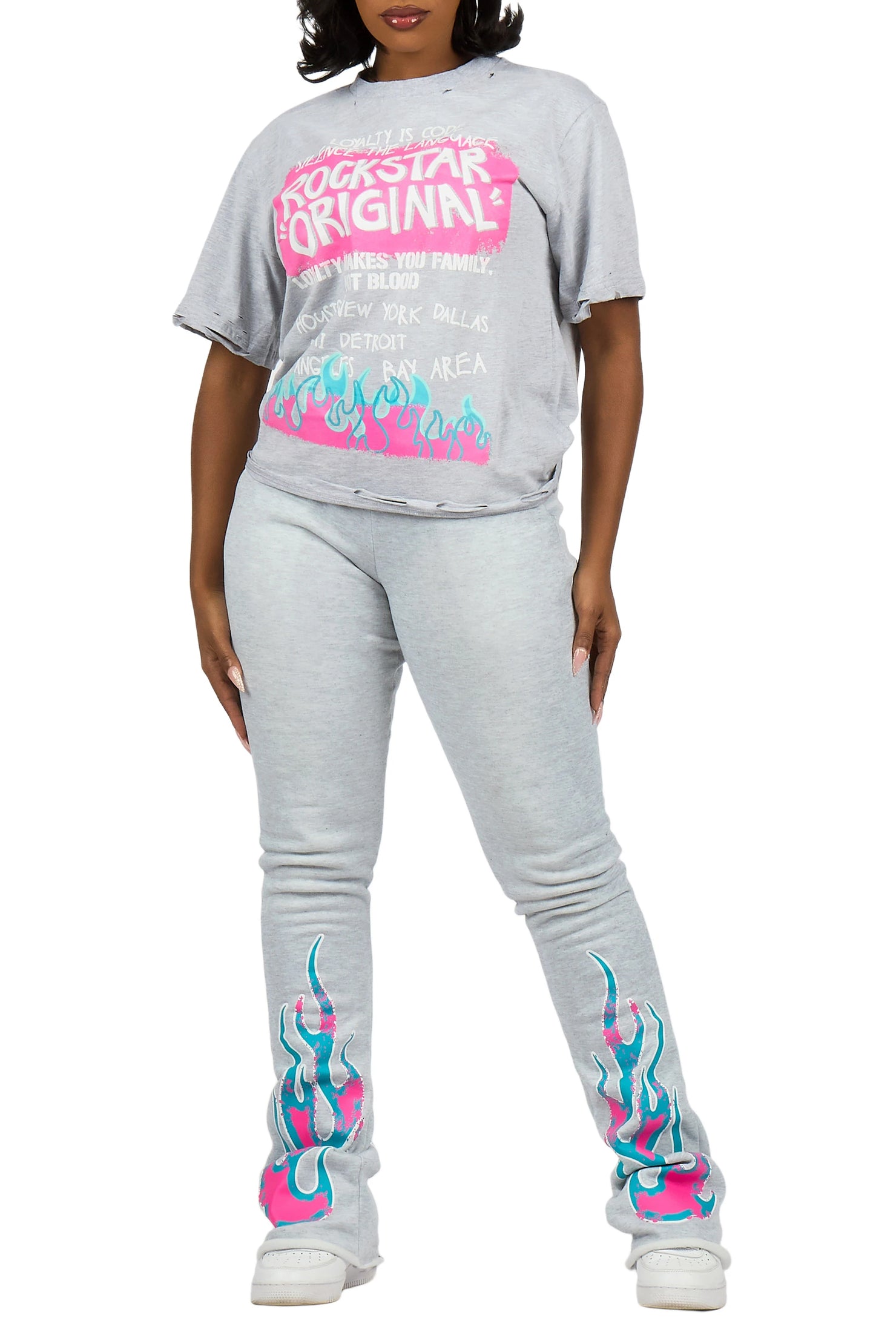 Bridgette Heather Grey T-Shirt Trackset