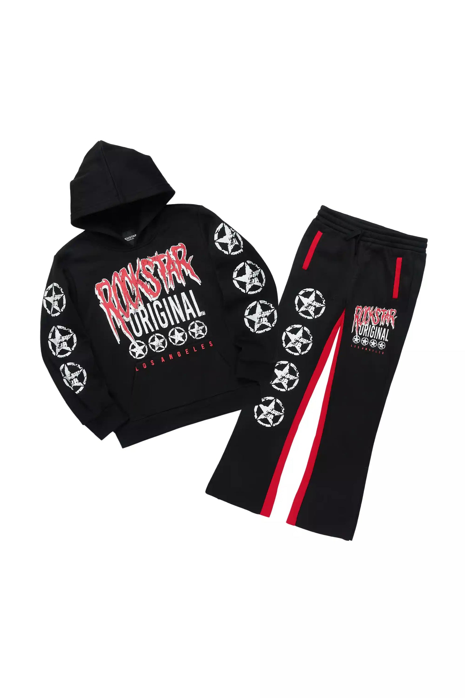 Boys Wizzurd Black/Red Stacked Track Set