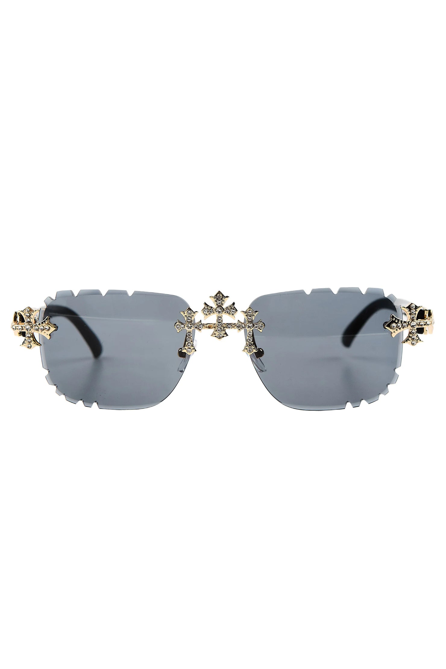 Jerz Black/Gold Square Rectangle Sunglass